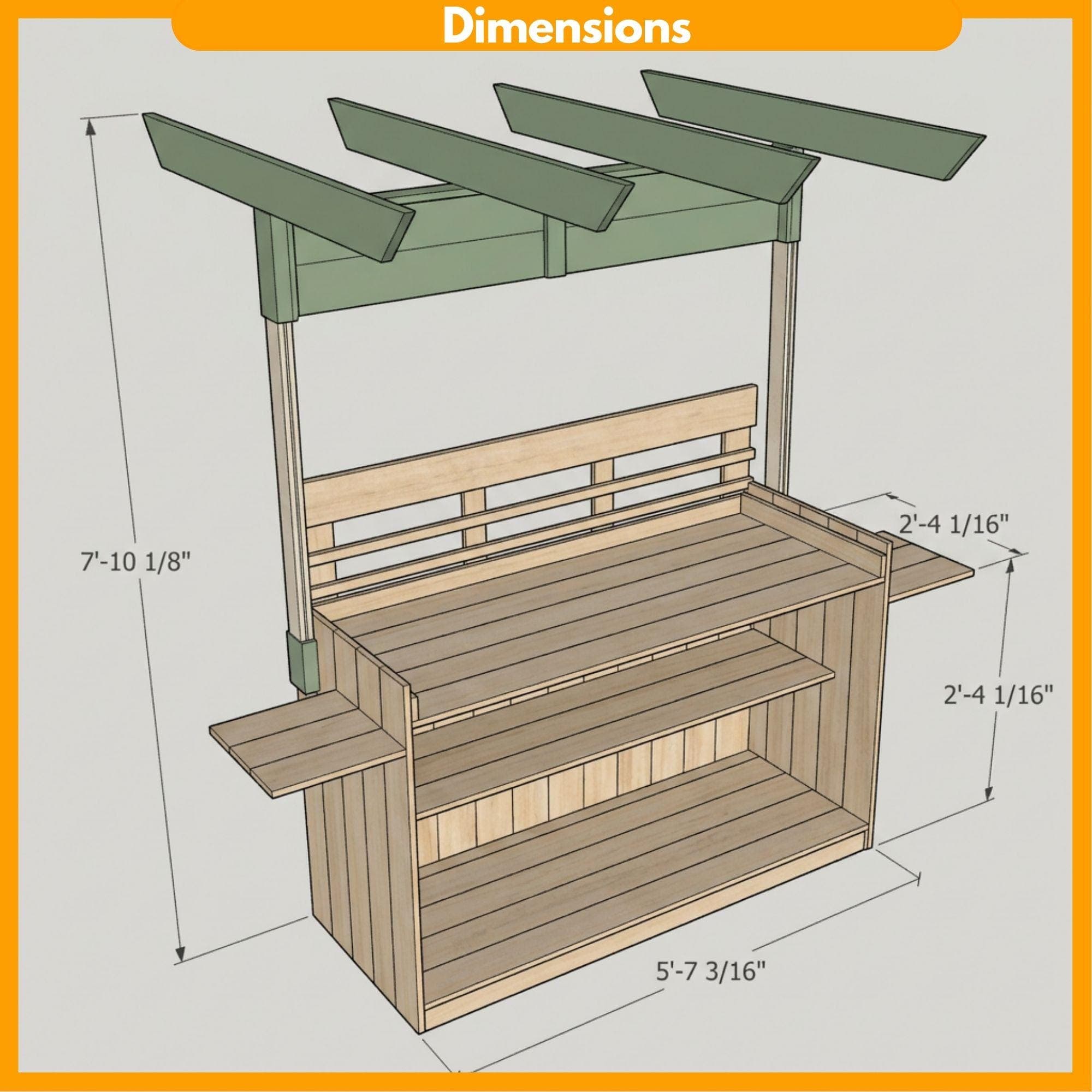 DIY Collapsible Food Cart Plan | Foldable Mobile Coffee Cart Plan | Charcuterie Cart Plan | Vendor Snack Stand Plan | Pancake & Dessert Cart - view 2