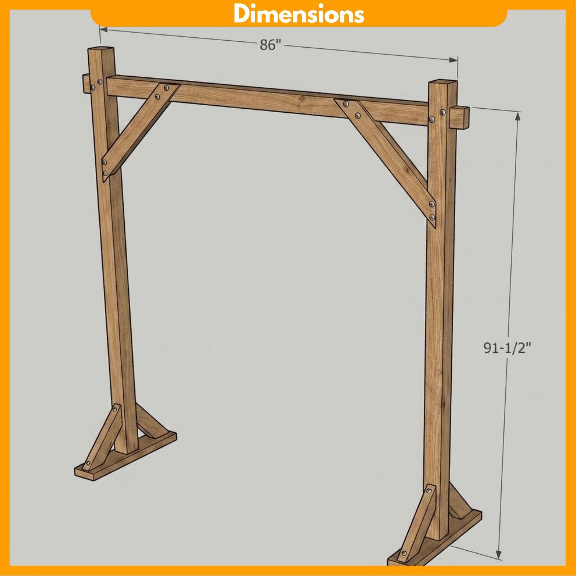 DIY Square Wedding Arch Plans PDF | Wooden Rustic Arbor Blueprint | Bridal Shower Photo Backdrop | Outdoor Ceremony Woodworking Guide - view 2