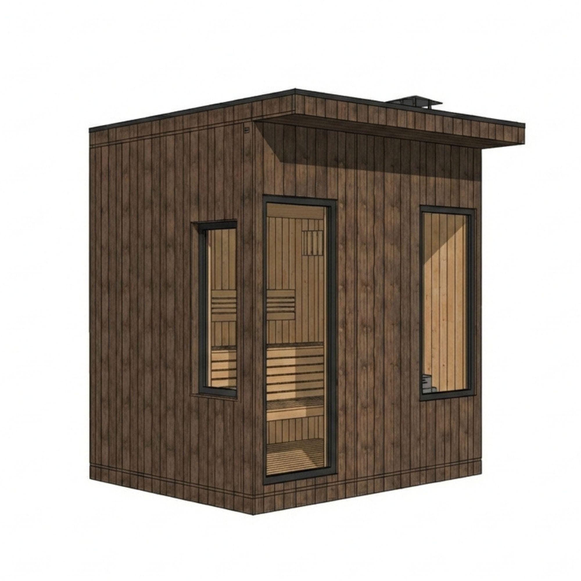 DIY Outdoor Sauna Plans | 6x8 ft Wood Sauna Blueprint (Digital Download) - view 6