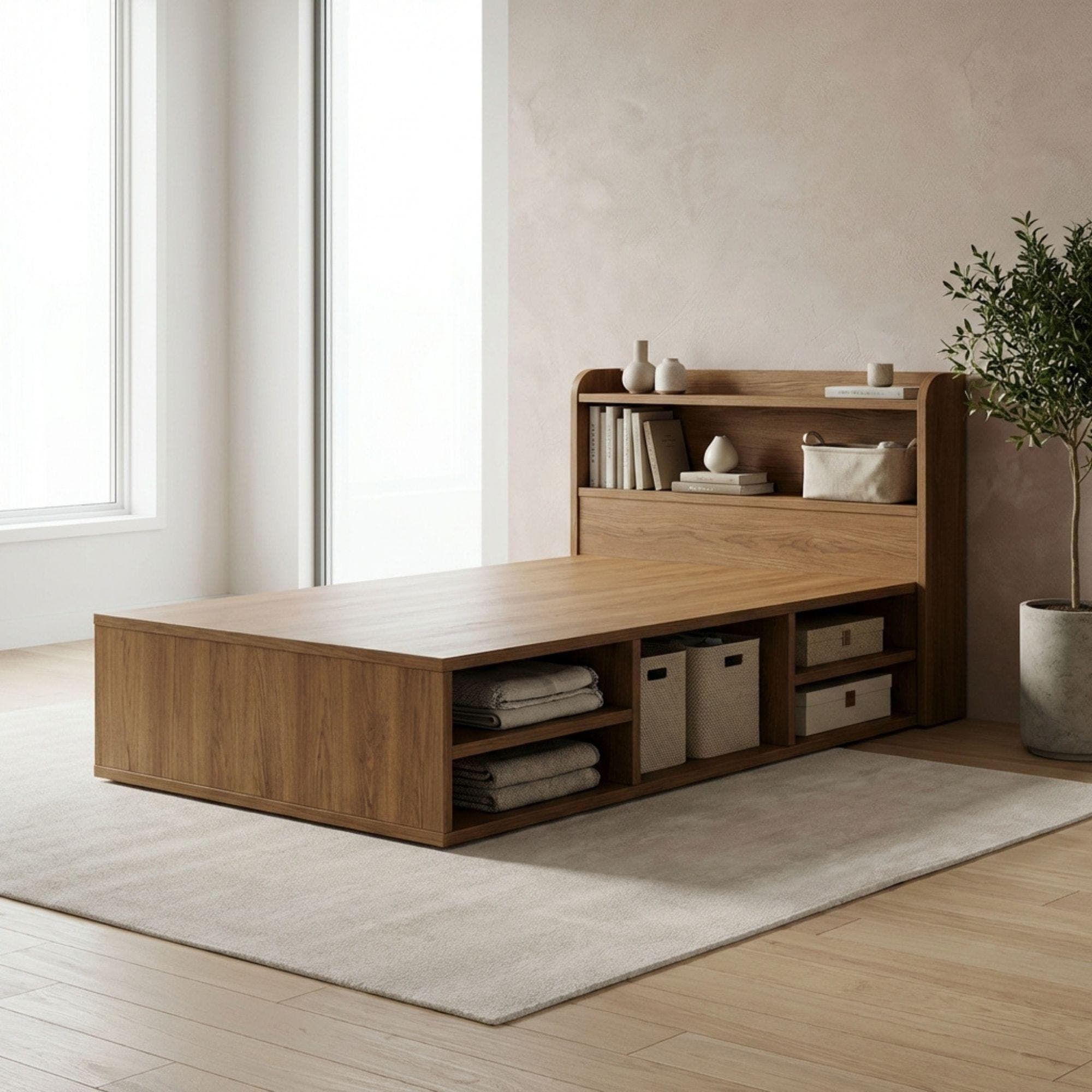 Single Bed Storage Plans | Minimalist Platform Woodworking (Digital Download) - view 4