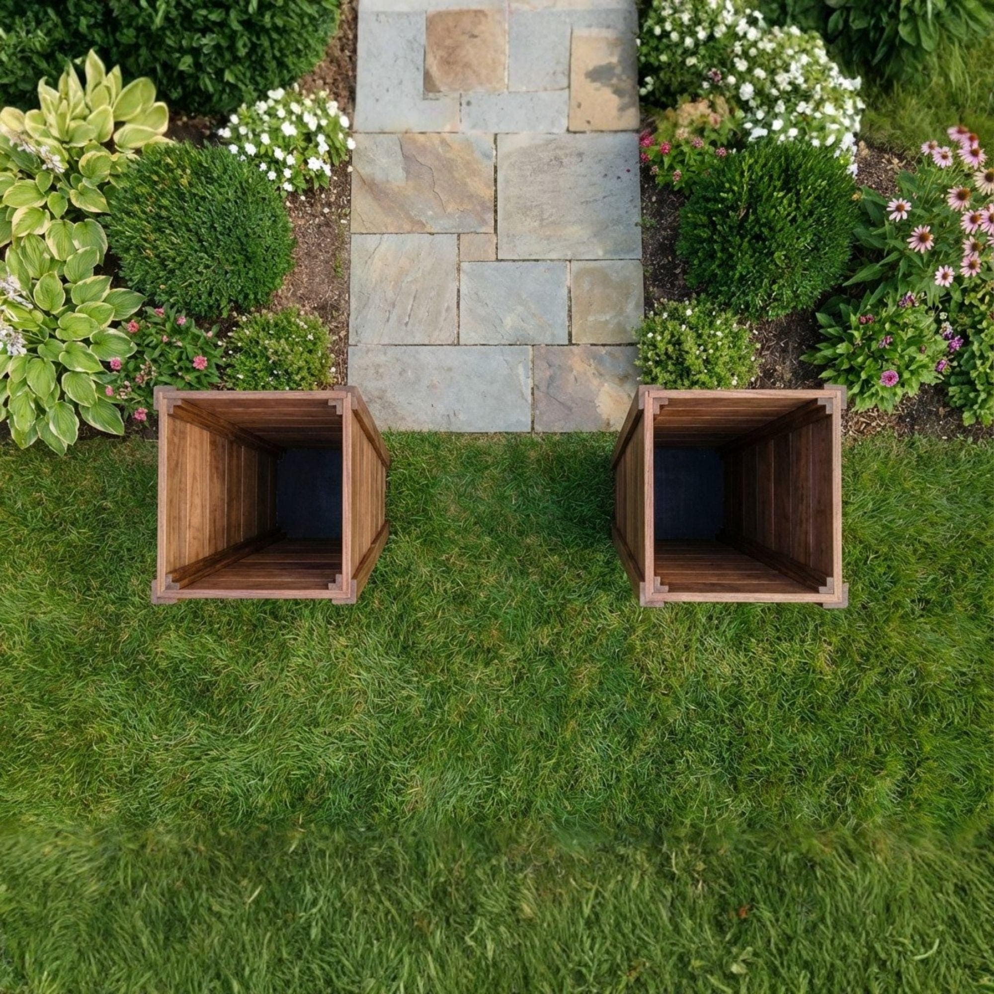 Tall Planter Box Plans | Modern Tapered Wood Outdoor Blueprint (PDF Download) - view 4