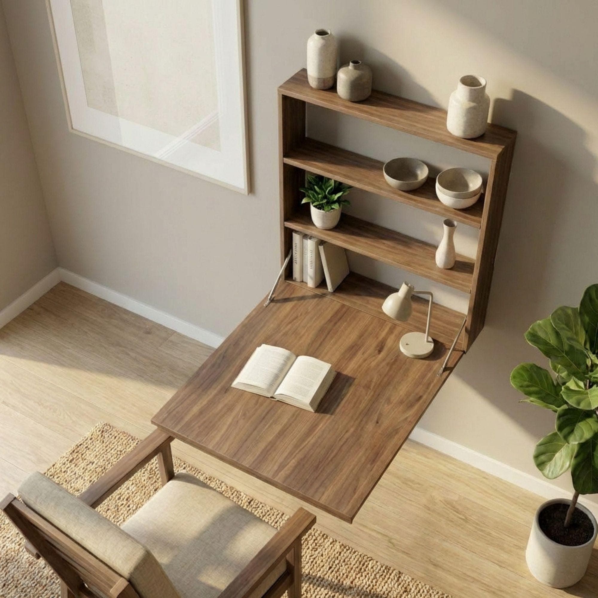 DIY Murphy Desk Plans | Wall Mounted Fold Down Table Blueprint (Digital Download) - view 5