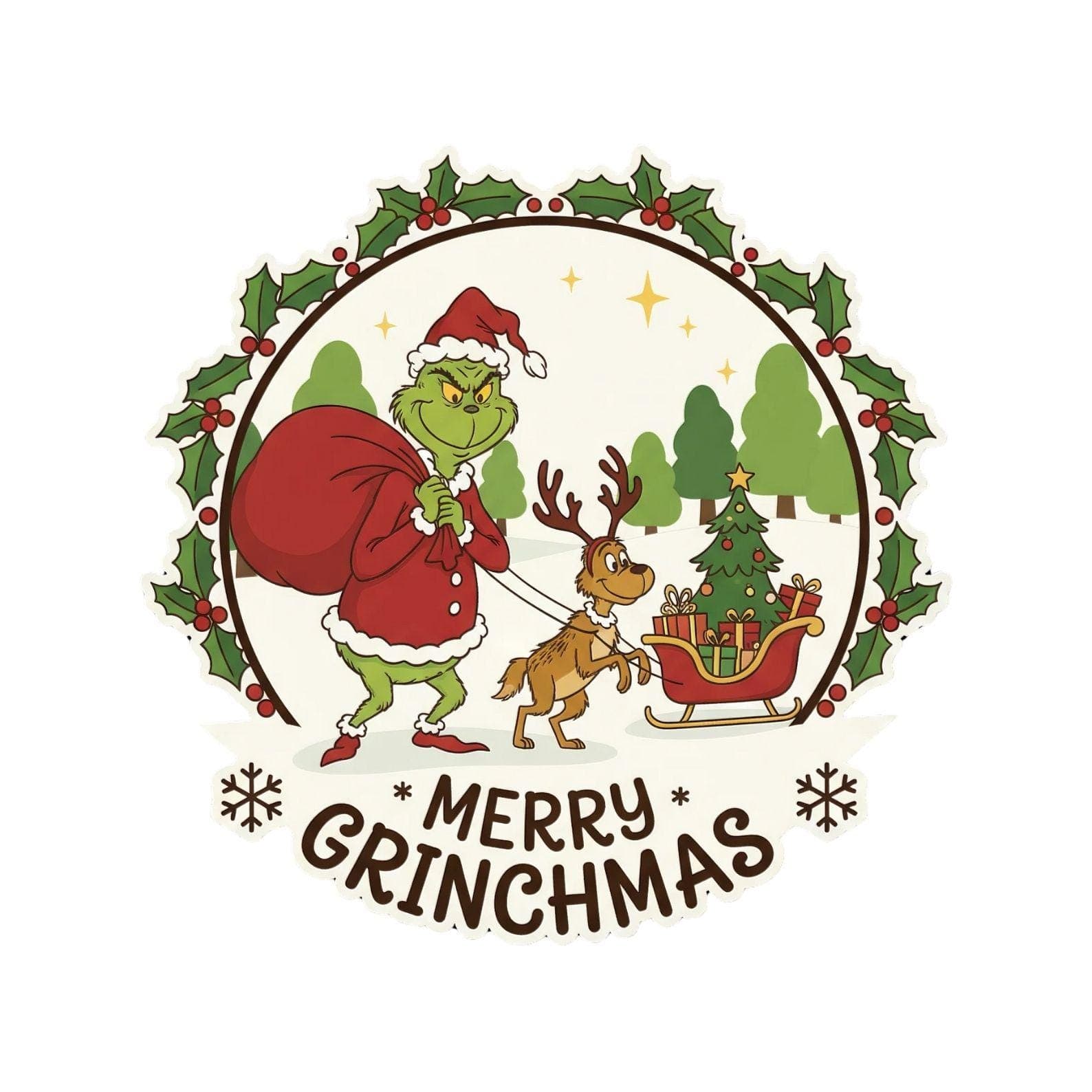 Grinch and Max Dog Christmas Tree SVG, PNG, JPG Bundle | - view 8