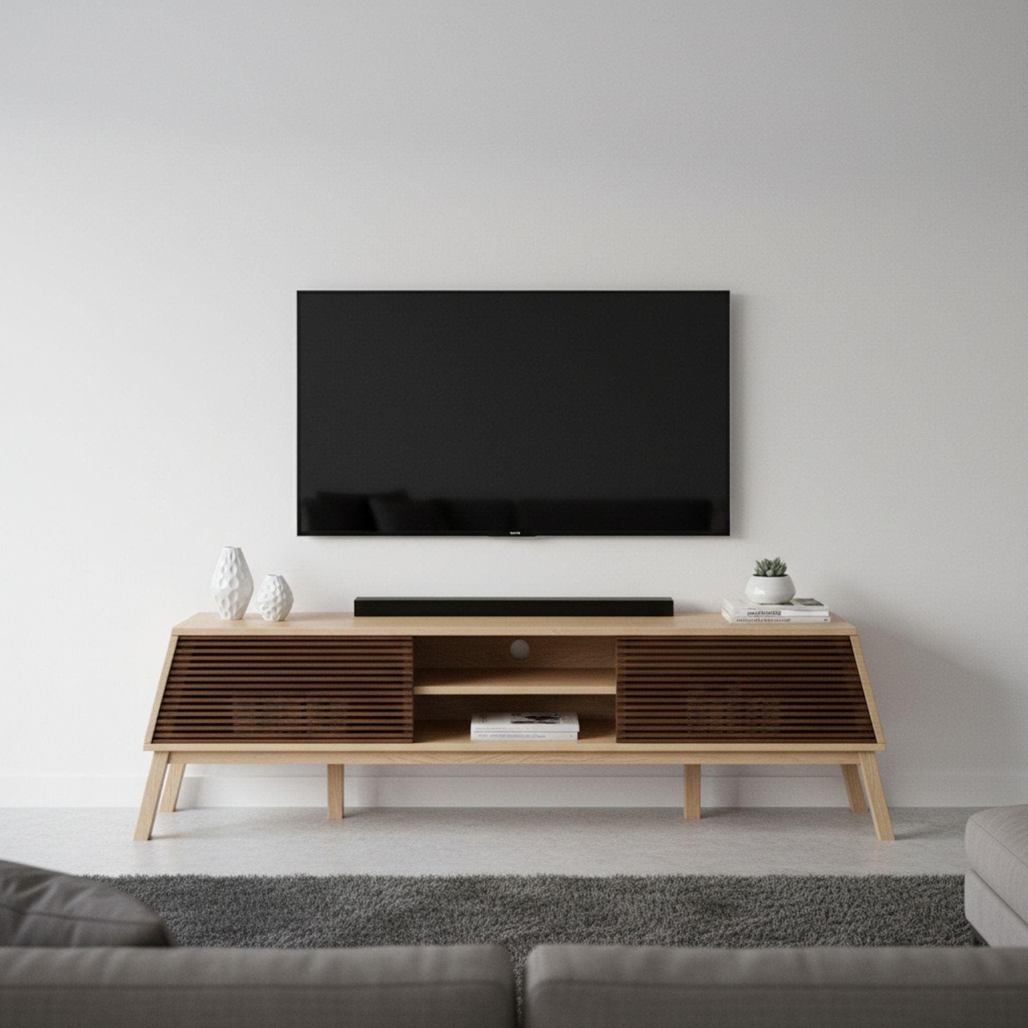 Mid Century Modern TV Console Plans | Slatted Doors Woodworking PDF - view 5