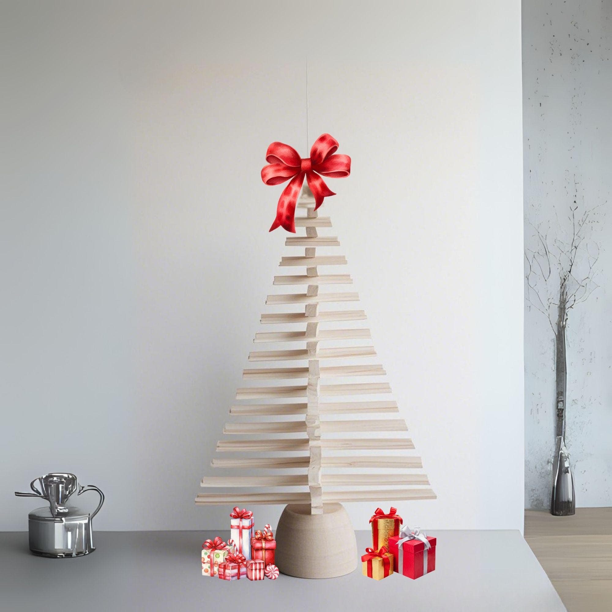 Spiral Wooden Christmas Tree plans | DIY Spiral Christmas Tree, One Board Spiral Tree, Build Plan | Landscape Tree Plan PDF Printable - view 4