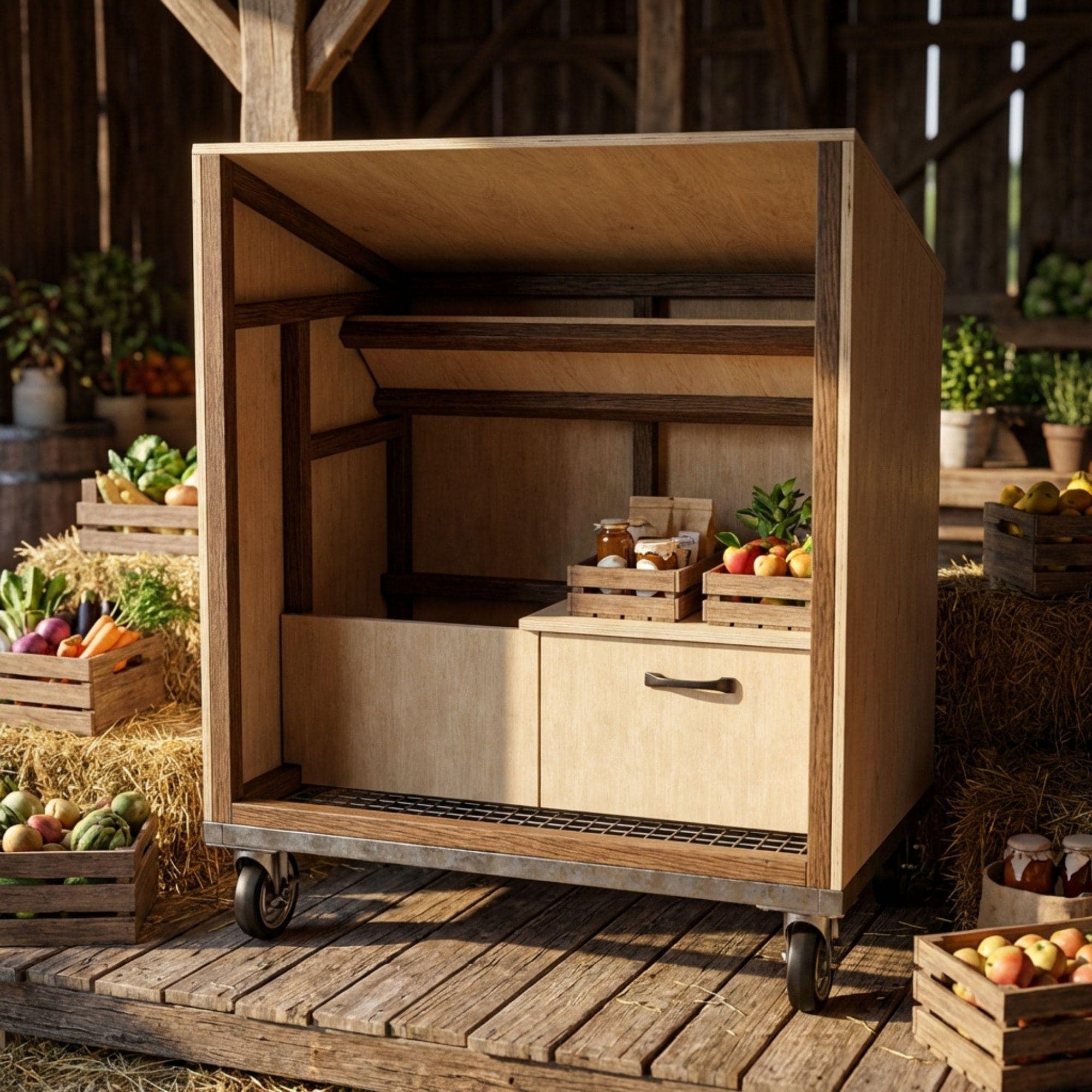 DIY Farmstand Plans | Roadside Vegetable Stand Blueprint | Mobile Bakery Cart PDF | Farmers Market Stall Build | Wood Flower Cart Template - view 7