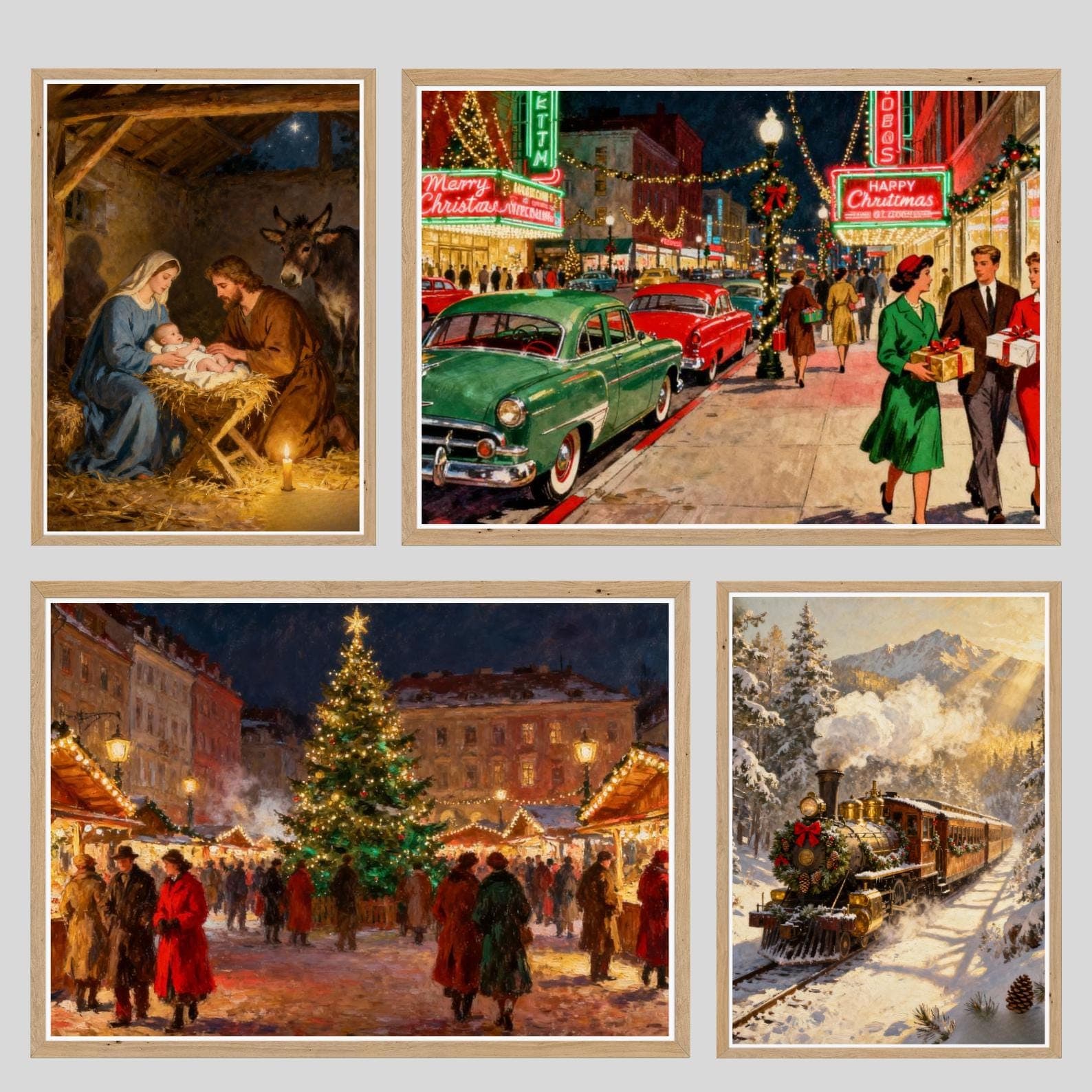 Vintage Christmas Prints Bundle | 100+ Holiday Digital Art (Download) - view 2
