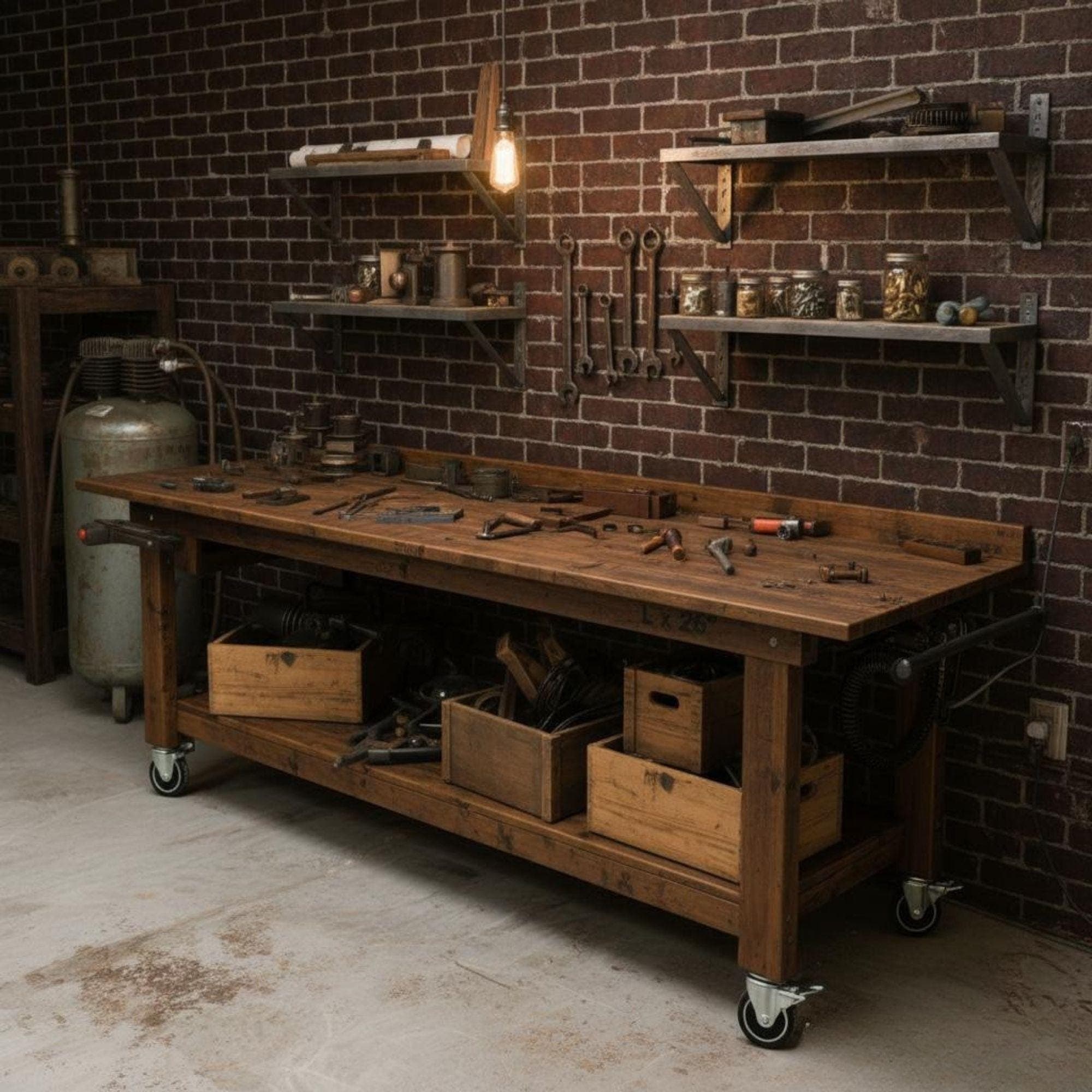 DIY Extra-Long Mobile Workbench Plans | Garage Workstation (Digital Download) - view 3