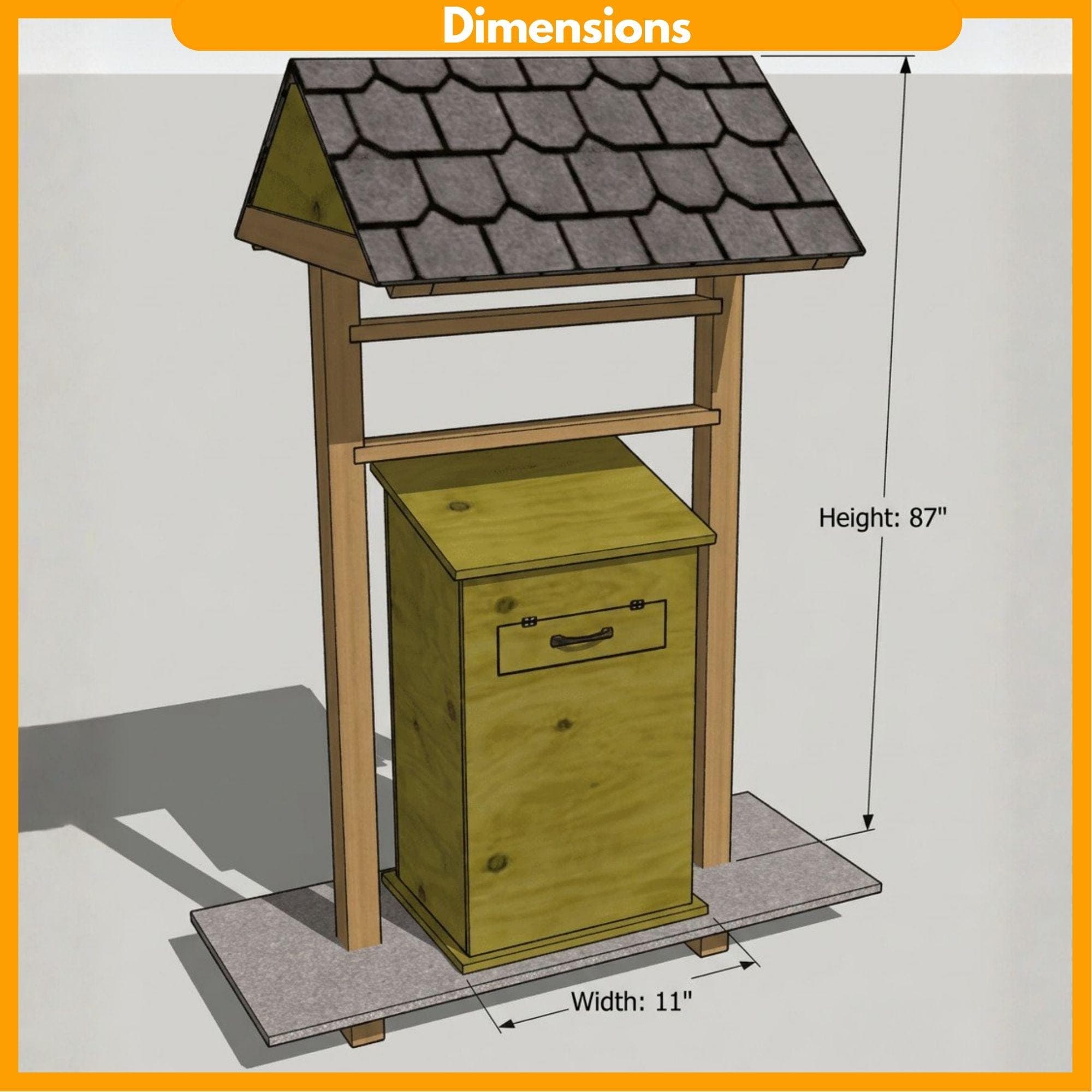 DIY Flag Retirement Box Plans | American Flag Drop Box Woodworking PDF | Veteran Memorial Collection Blueprint | Patriotic Wood Box Template - view 2