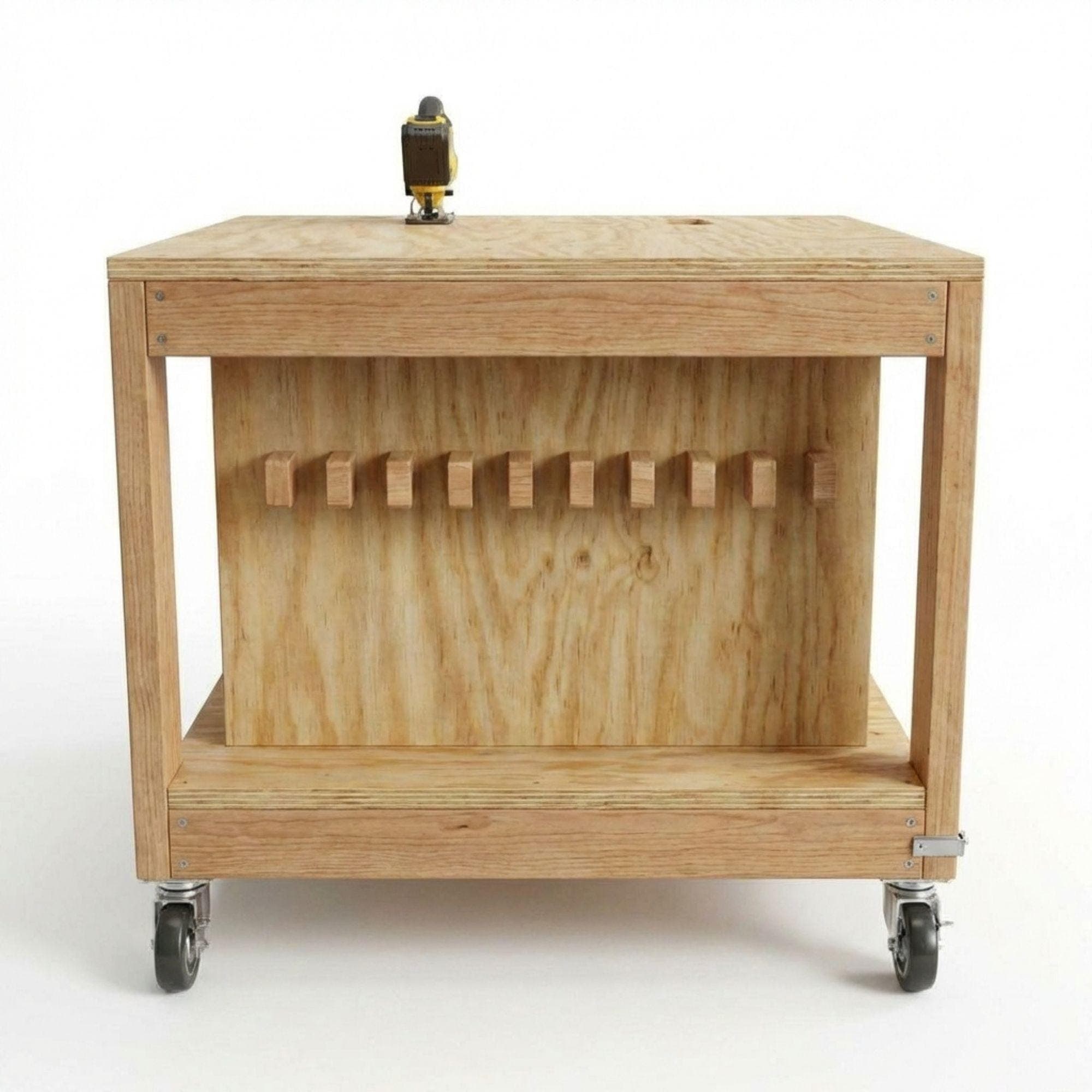 DIY Mobile Jigsaw Station Plans PDF | Rolling Workbench Tool Cart Blueprint | Woodworking Shop Cart | Portable Power Tool Stand - view 7