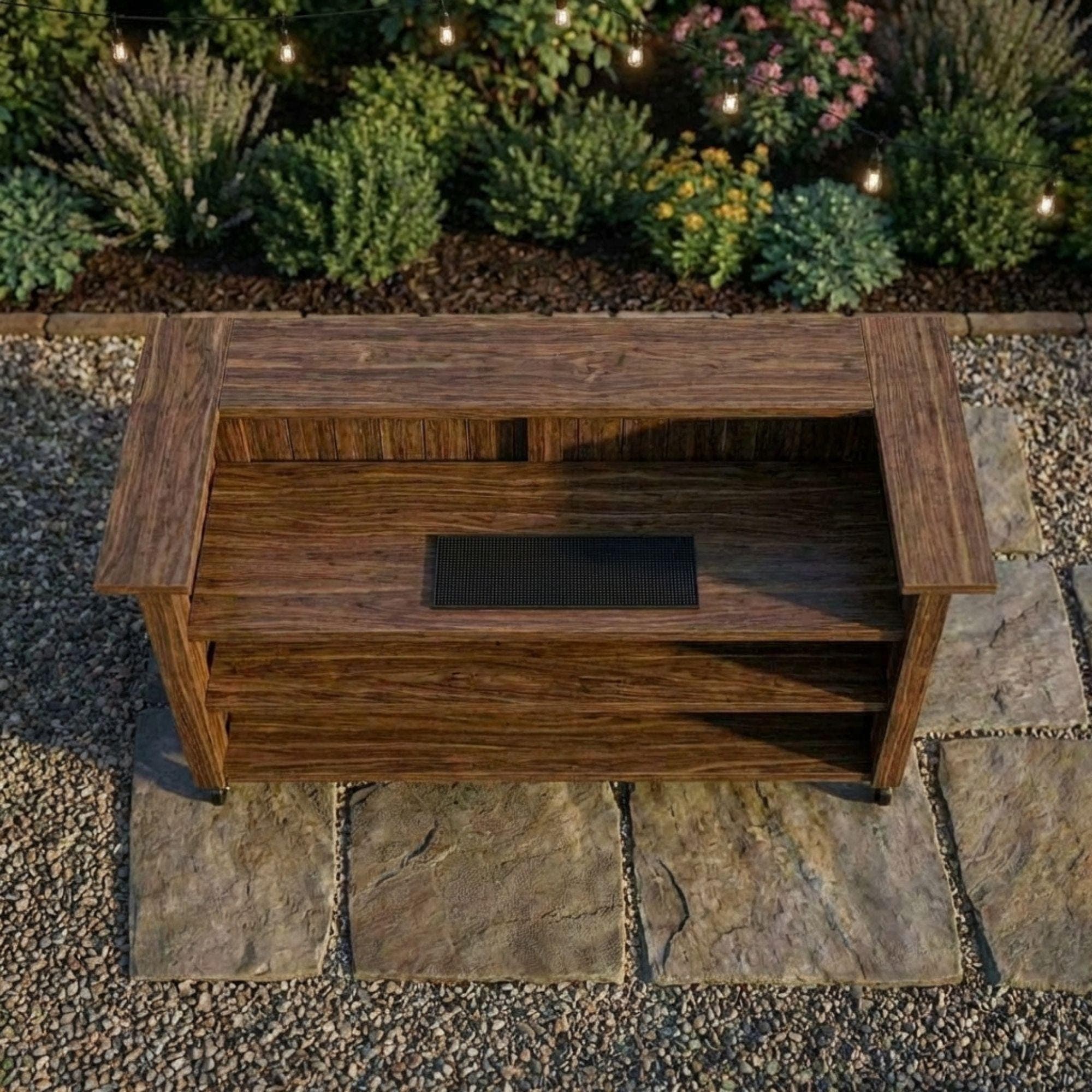 DIY Outdoor Bar Plans | Slatted Wood Mobile Bar Blueprint (PDF Download) - view 8
