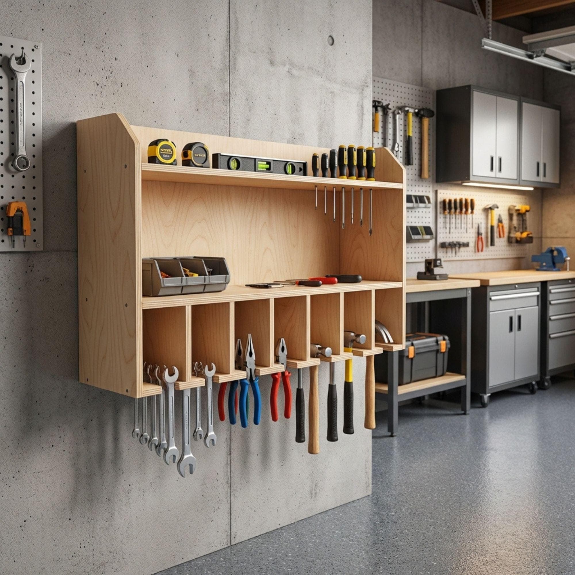DIY Tool Organizer Plans | Cordless Drill Holder PDF | Power Tool Rack Plans | Wooden Drill Battery Storage Blueprint