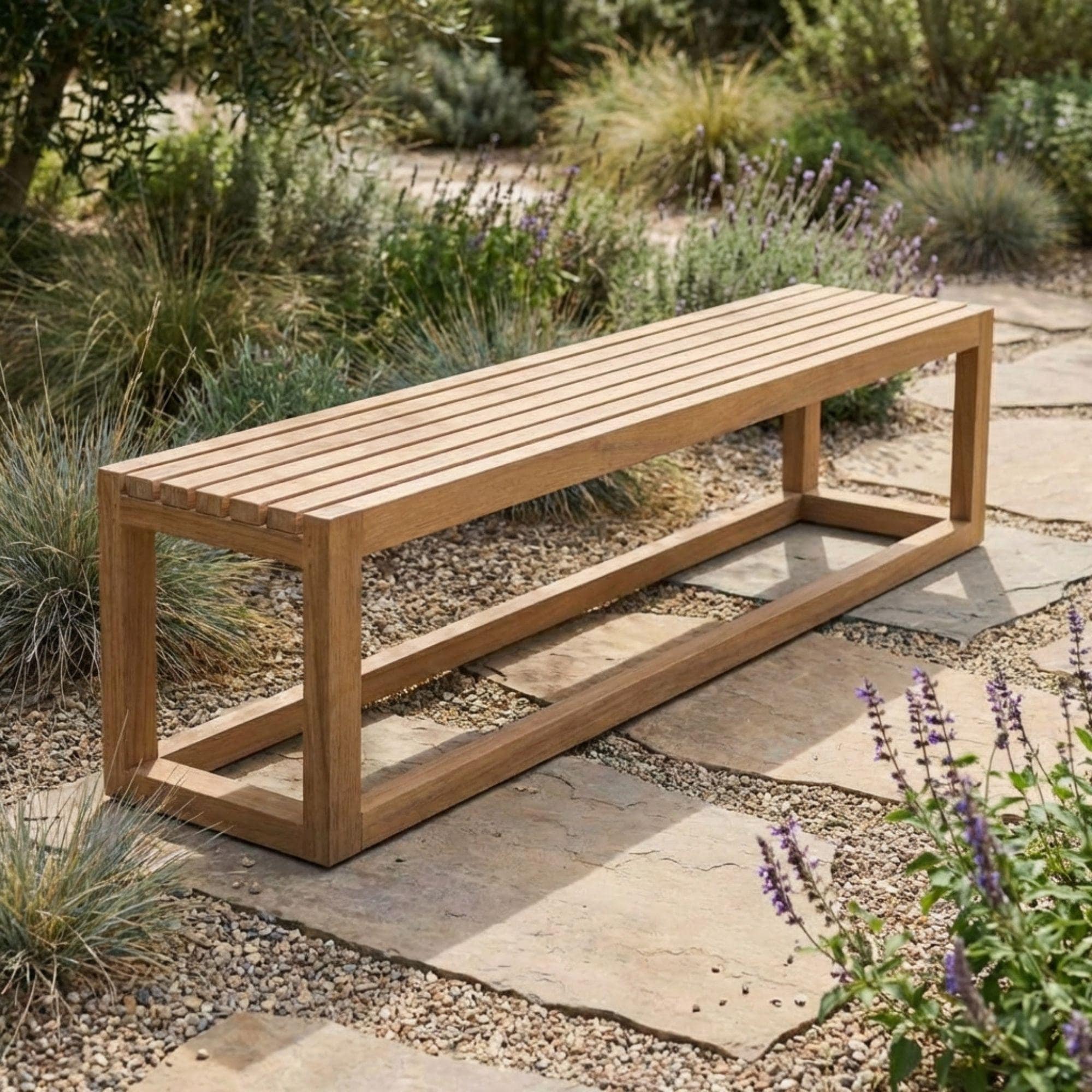 DIY Outdoor Bench Plans | Simple Wood Deck Bench Blueprint | Modern Backless Garden Seating PDF - view 6