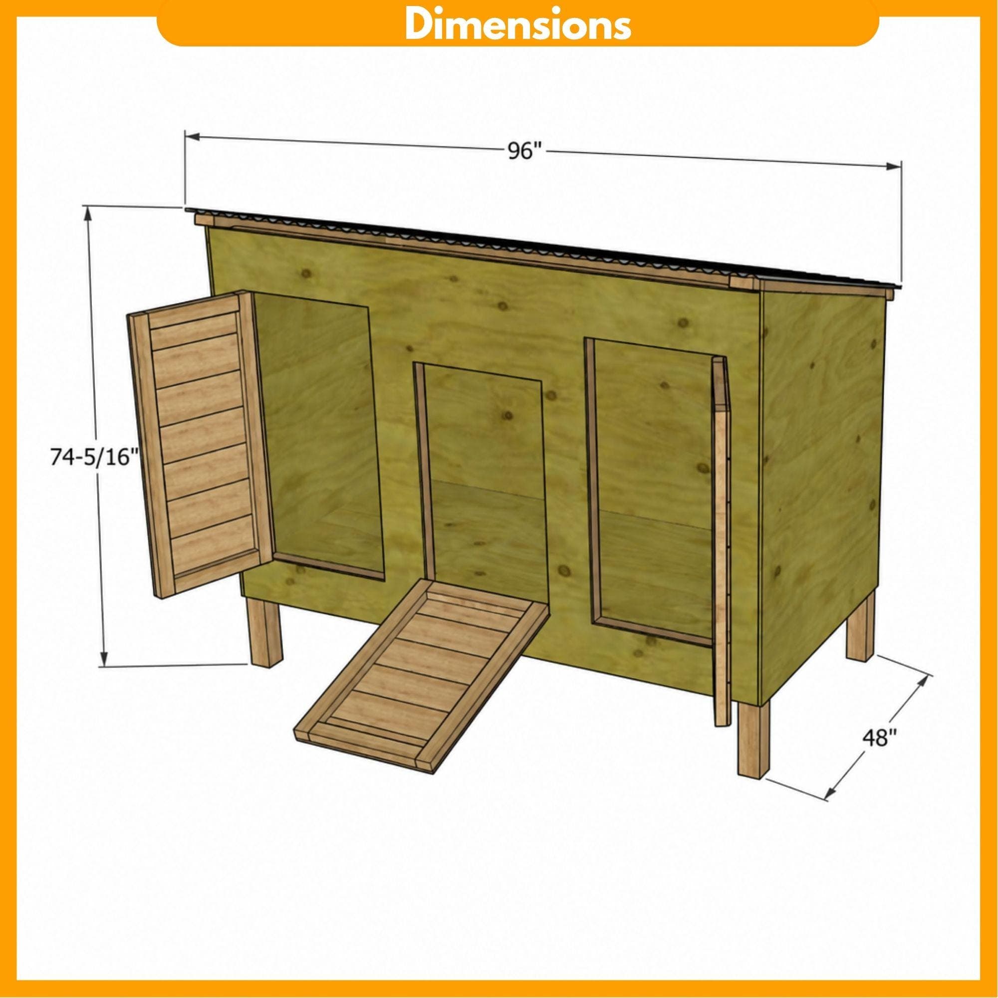 DIY Chicken and Duck Coop Plans PDF | 8x4 Modern Duck House | Lightweight Chicken Coop Build | Quail Cottage Blueprint | Kippenhok DIY - view 2