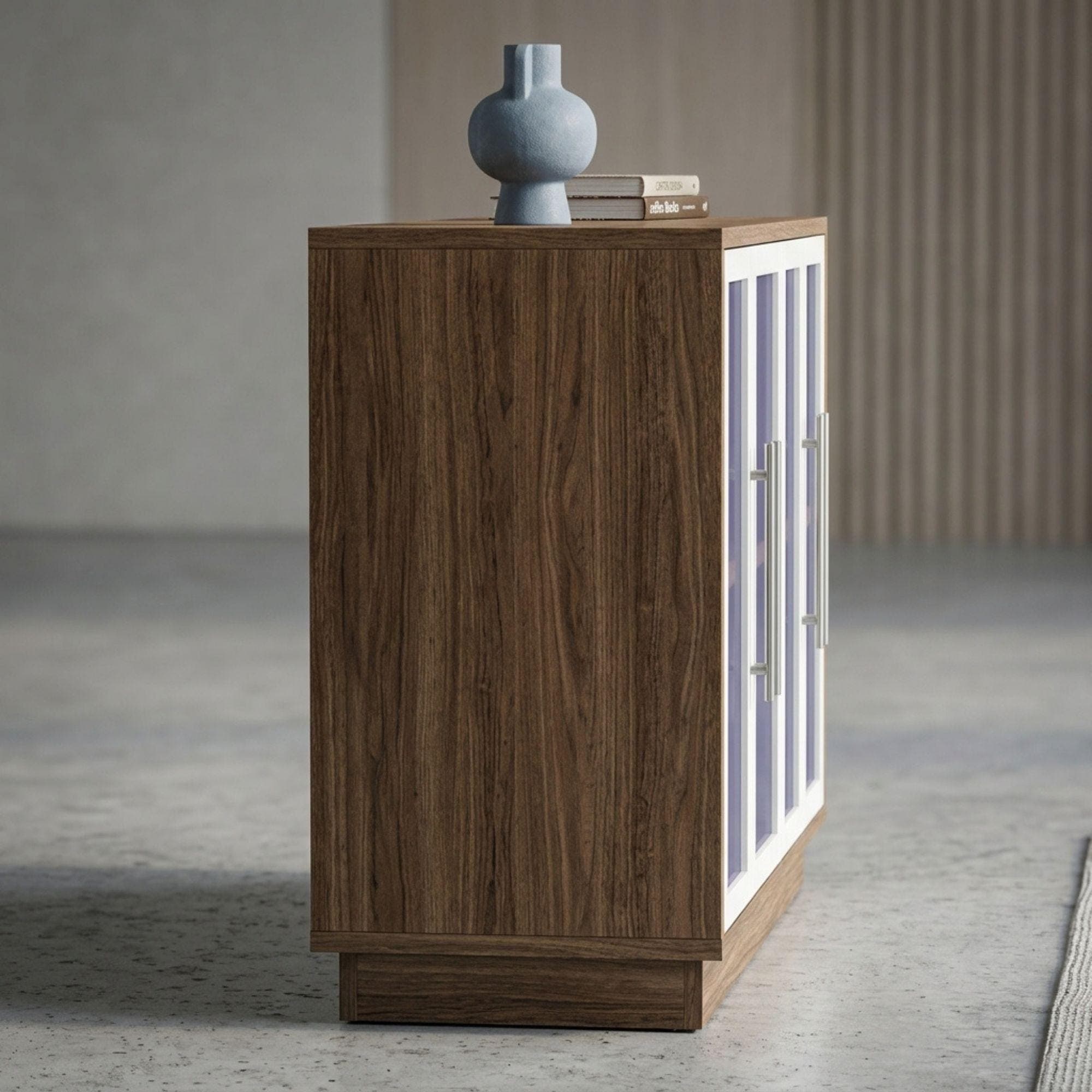 DIY Living Room Sideboard with Frosted Glass Plans PDF | Wood Buffet & Storage Cabinet Build | Woodworking Plan for Beginners - view 6