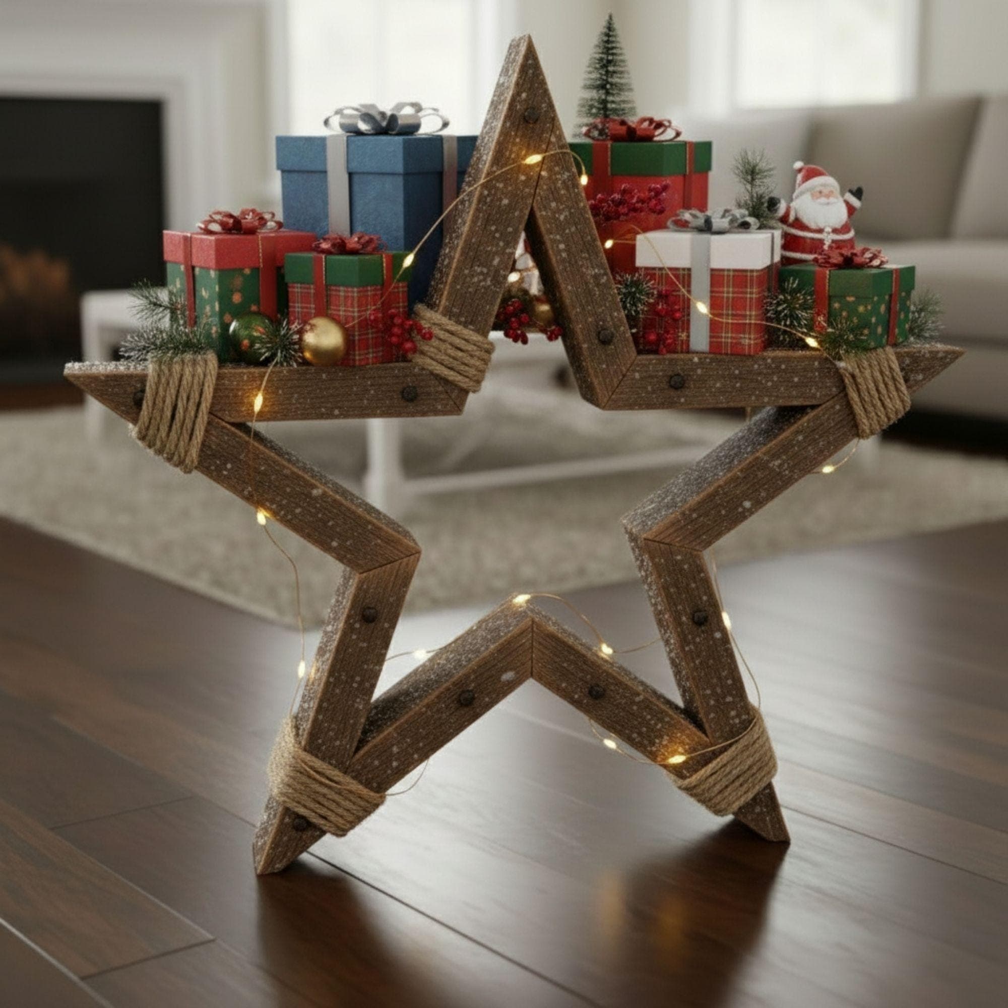 Rustic Christmas Star Plan: DIY Wooden Holiday Decor | Wooden Stars For Christmas Tree (PDF Download) - view 9