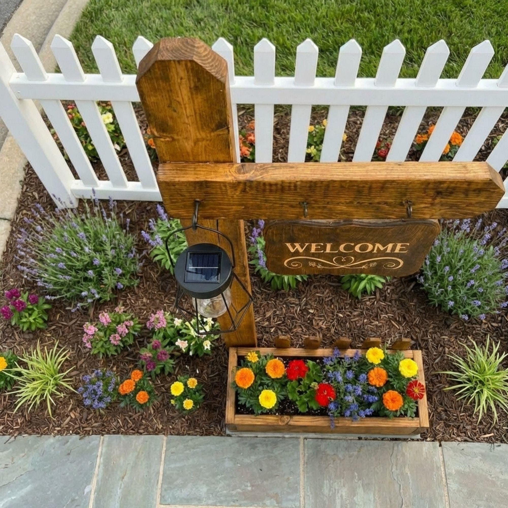 DIY Large Welcome Sign Planter Plans PDF | 70-Inch Tall Porch Plant Stand Blueprint - view 5