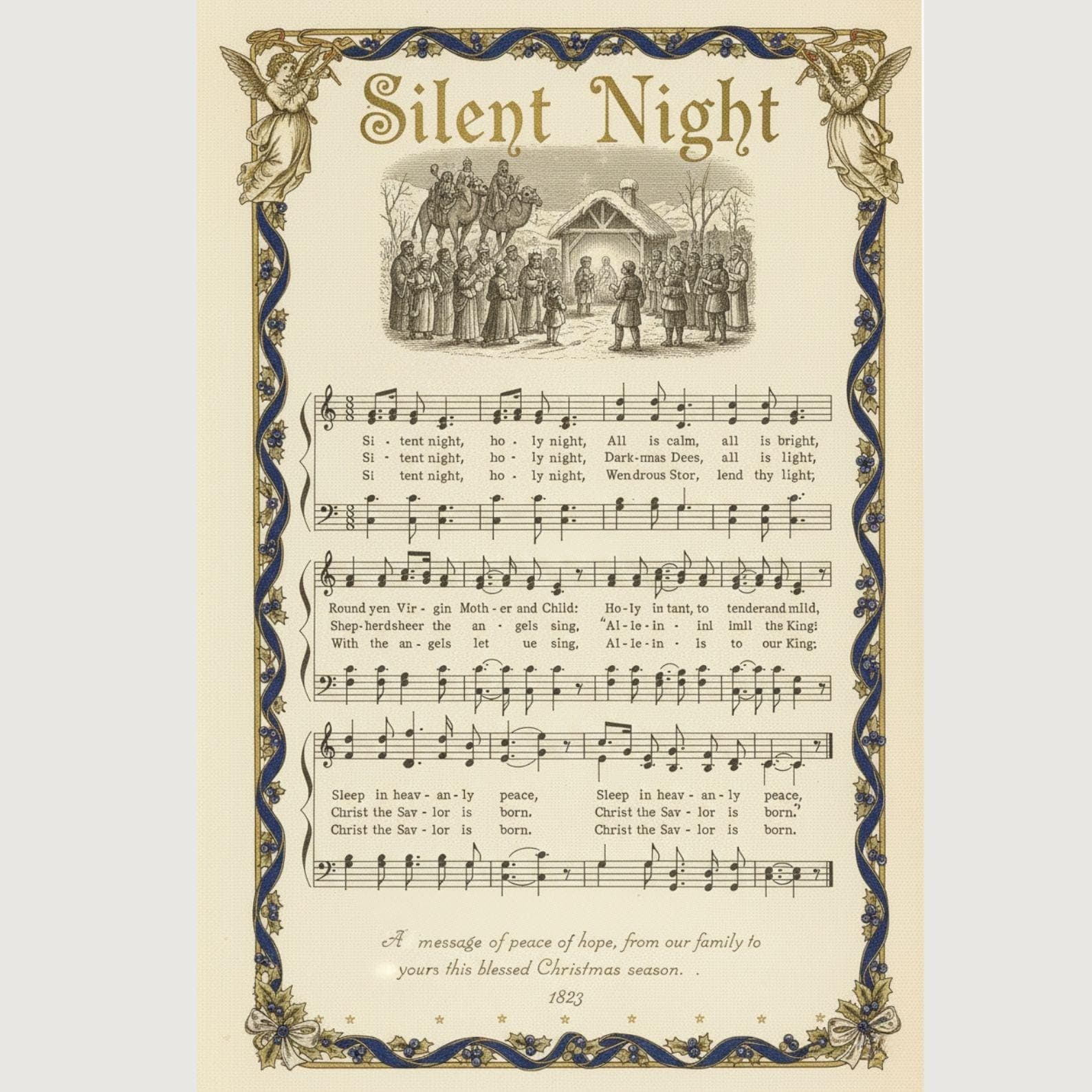 Vintage Christmas Carol Sheet Music Prints, Set of 5 (Digital Download) - view 2