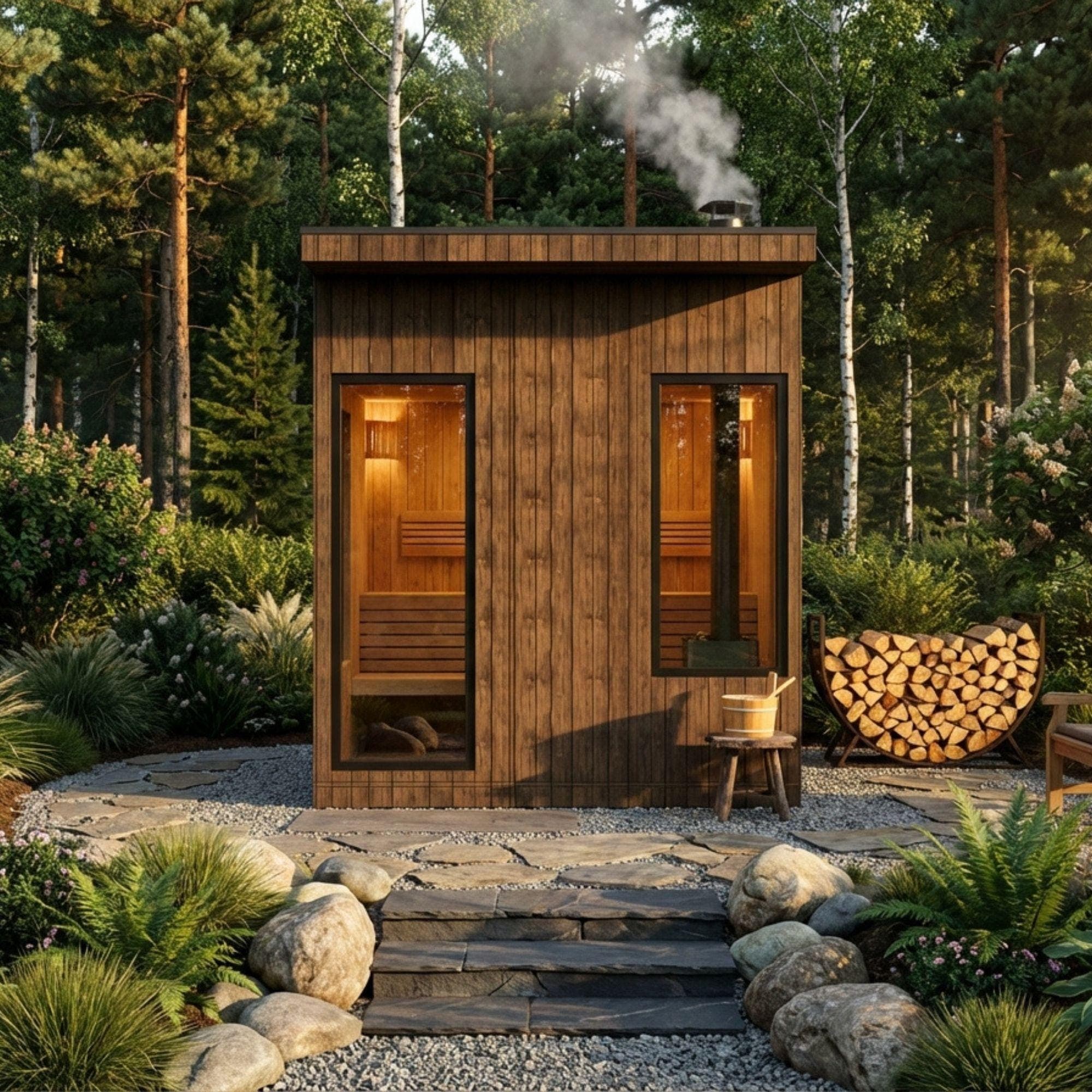 DIY Outdoor Sauna Plans | 6x8 ft Wood Sauna Blueprint (Digital Download) - view 3