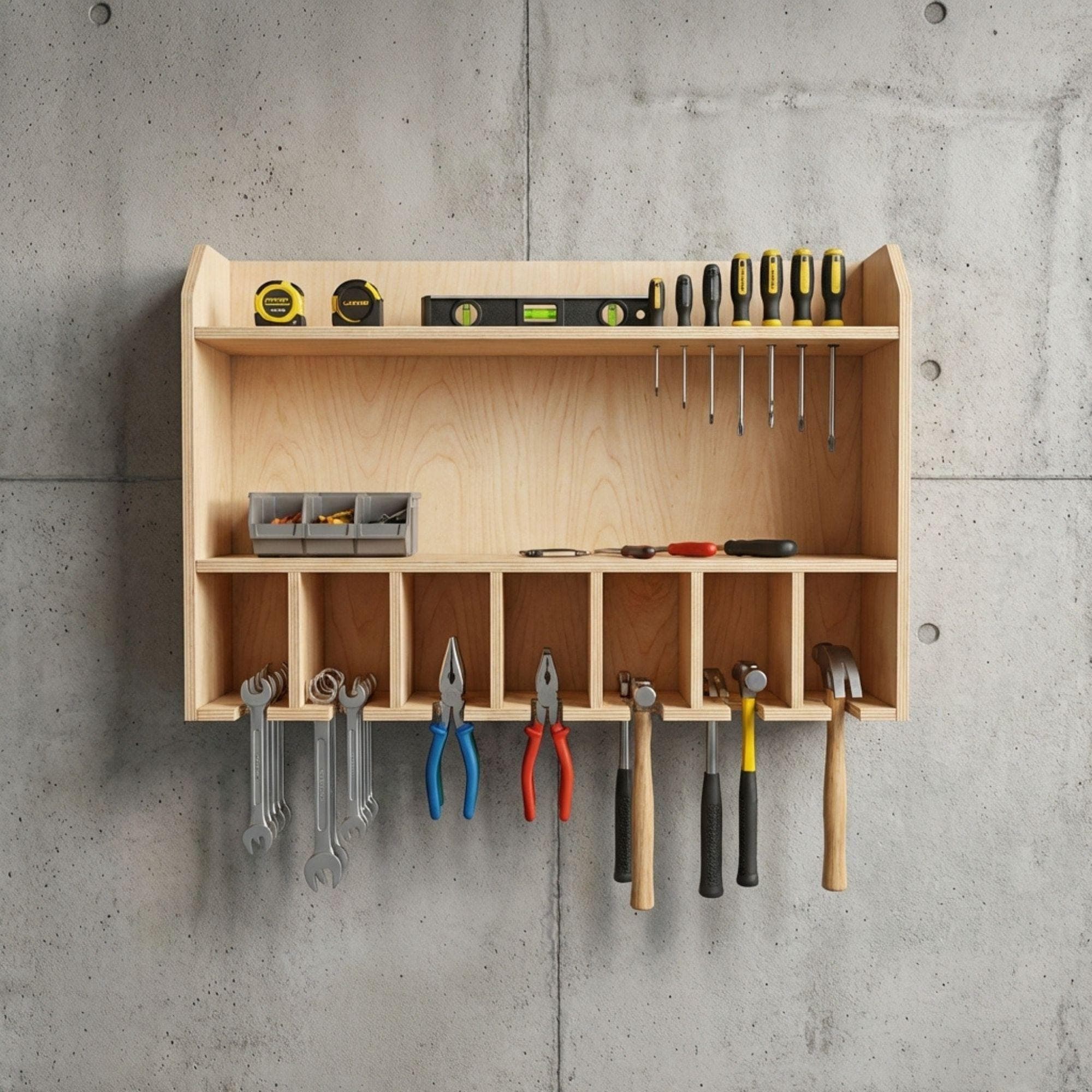 DIY Tool Organizer Plans | Cordless Drill Holder PDF | Power Tool Rack Plans | Wooden Drill Battery Storage Blueprint - view 4