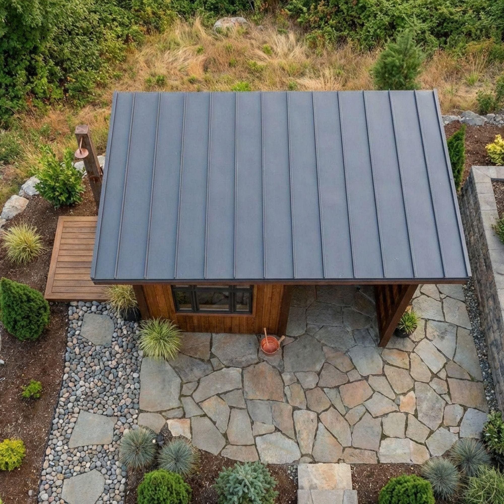 DIY Outdoor Sauna Plans | Modern Sauna Blueprints PDF | Sauna With Window | Sauna With Shower Plans | Backyard Sauna Building Design - view 5