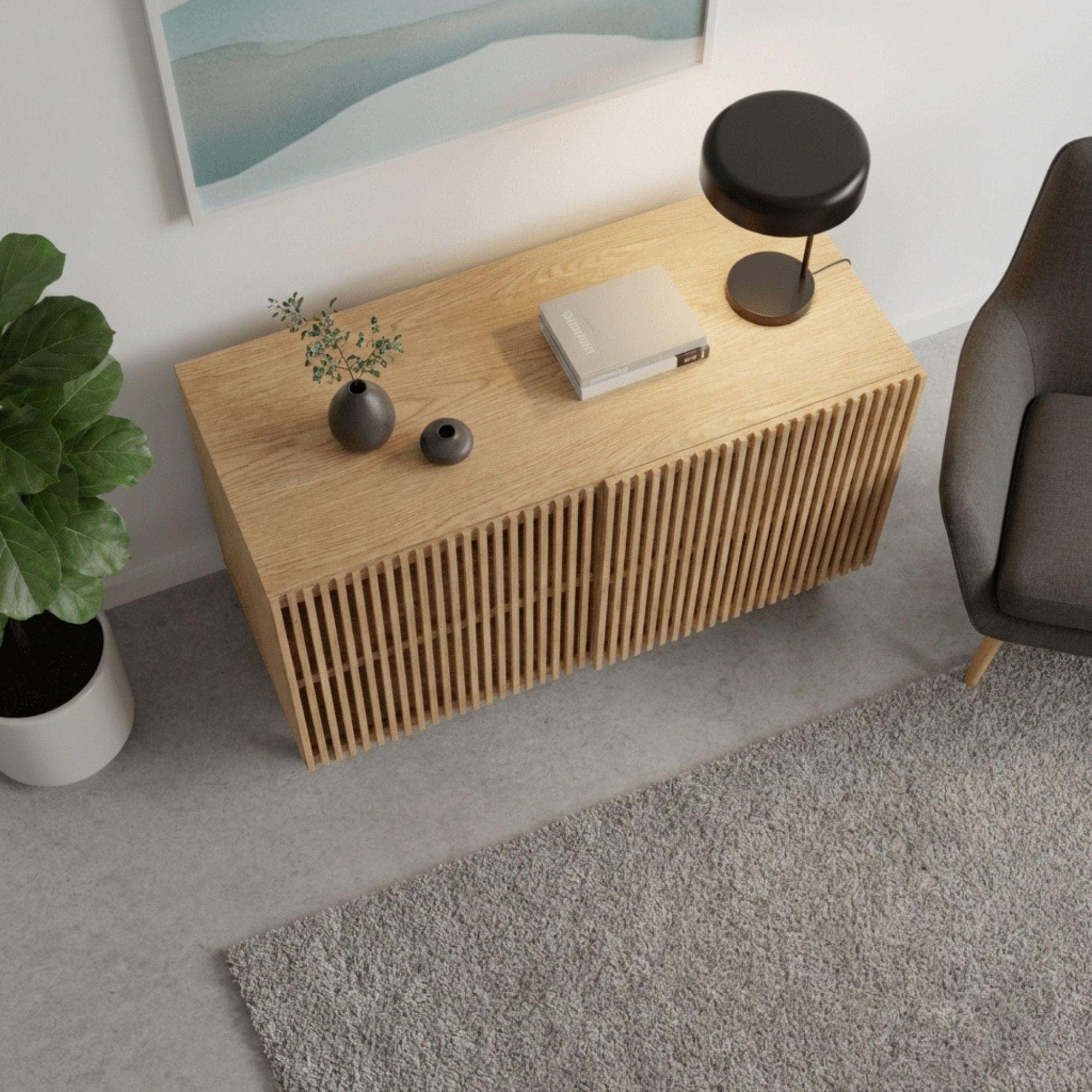 Modern Sideboard Plans | Slatted Door, Mid-Century Legs (Digital Download) - view 6
