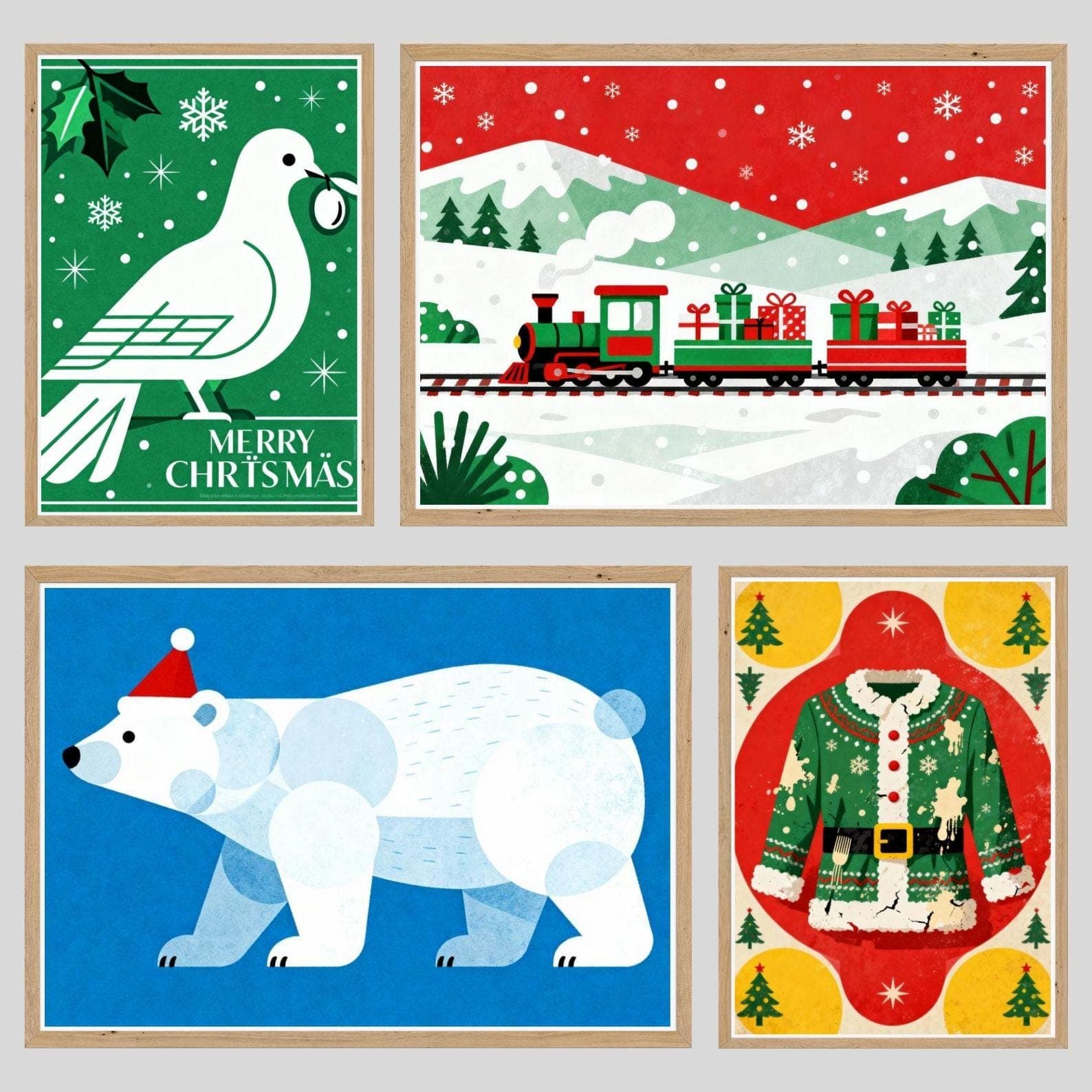 100+ Christmas Vintage Festive Prints Bundle: Bright Nursery Holiday Art (Digital Downloads) - view 10