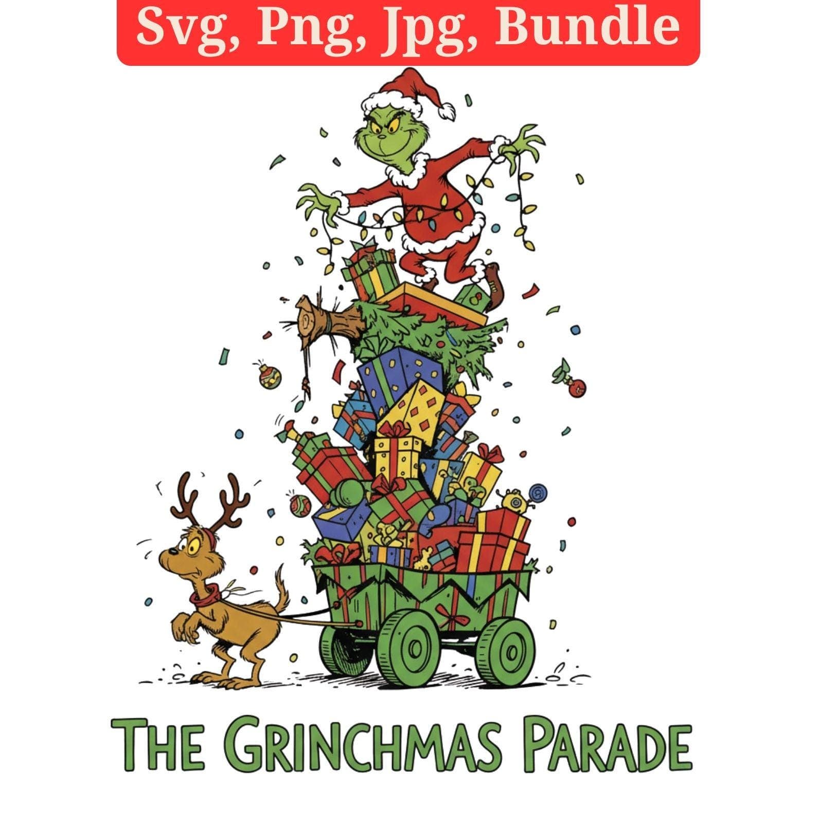 Grinch Hand Stealing Christmas Tree SVG & PNG Bundle | Whoville Tree Clipart, Sublimation Files - view 8