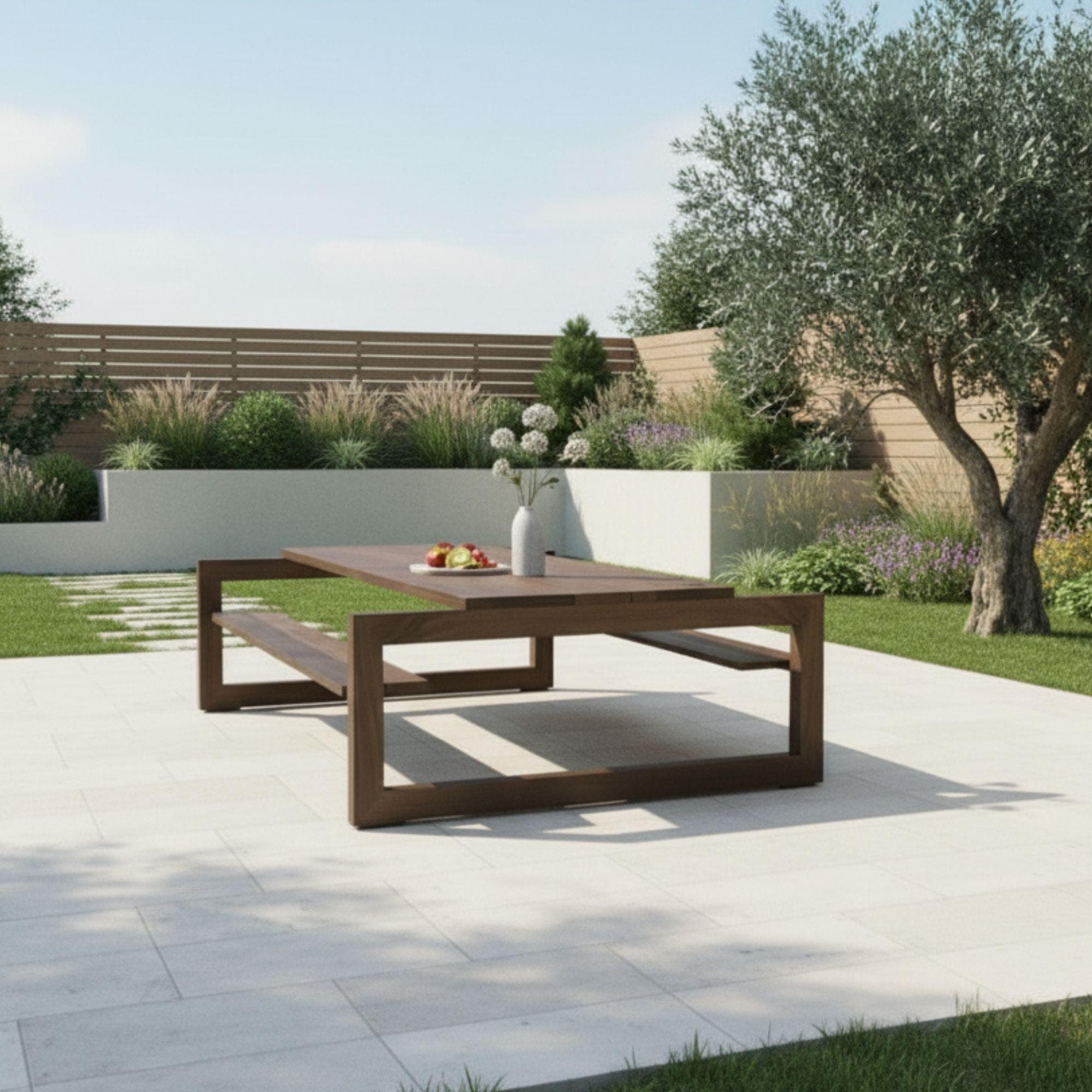 DIY Farmhouse Picnic Table Plan: Outdoor Wood Table & Bench (PDF) - view 4