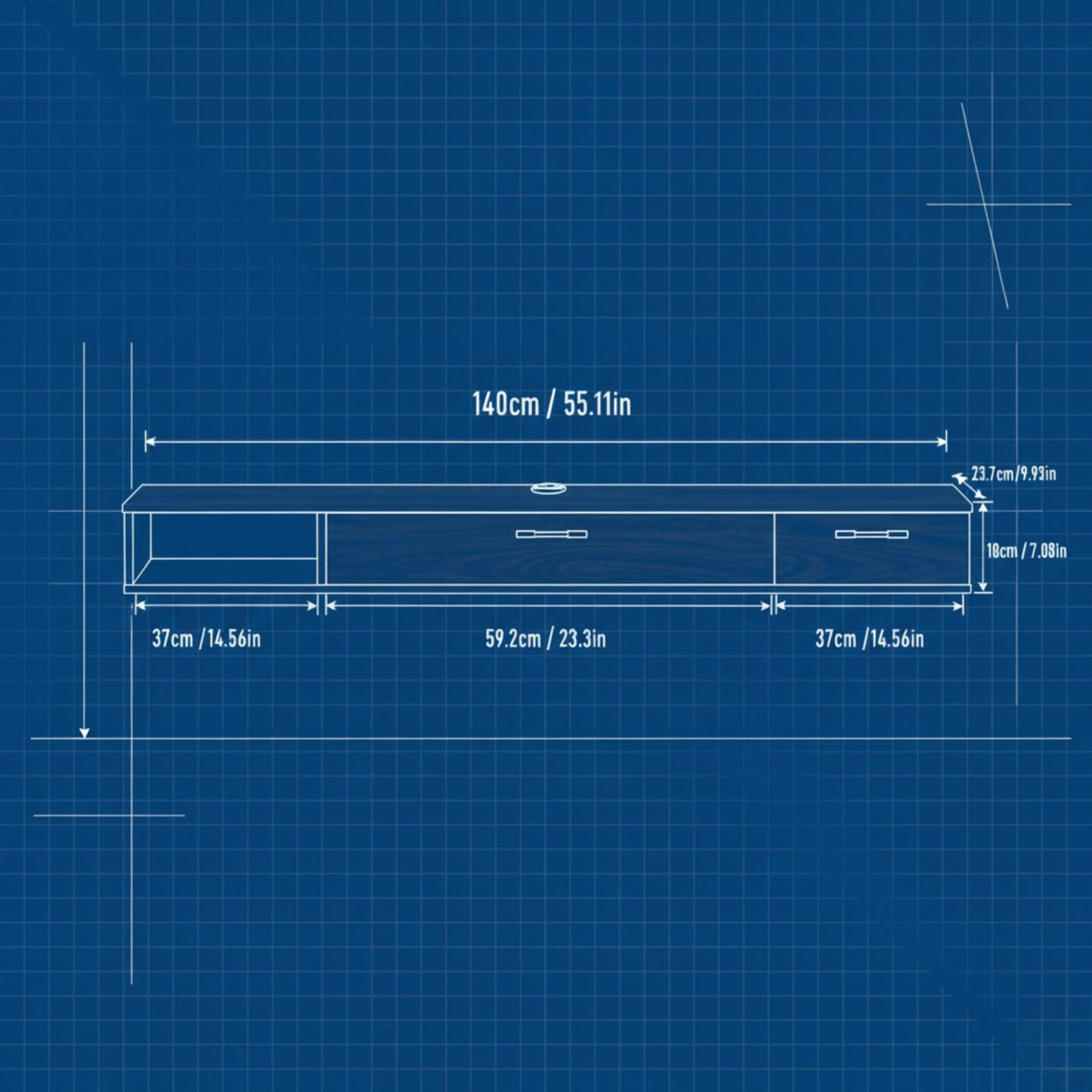 Floating TV Console Plan: Modern Walnut Wall-Mounted Design (Digital Download) - view 7