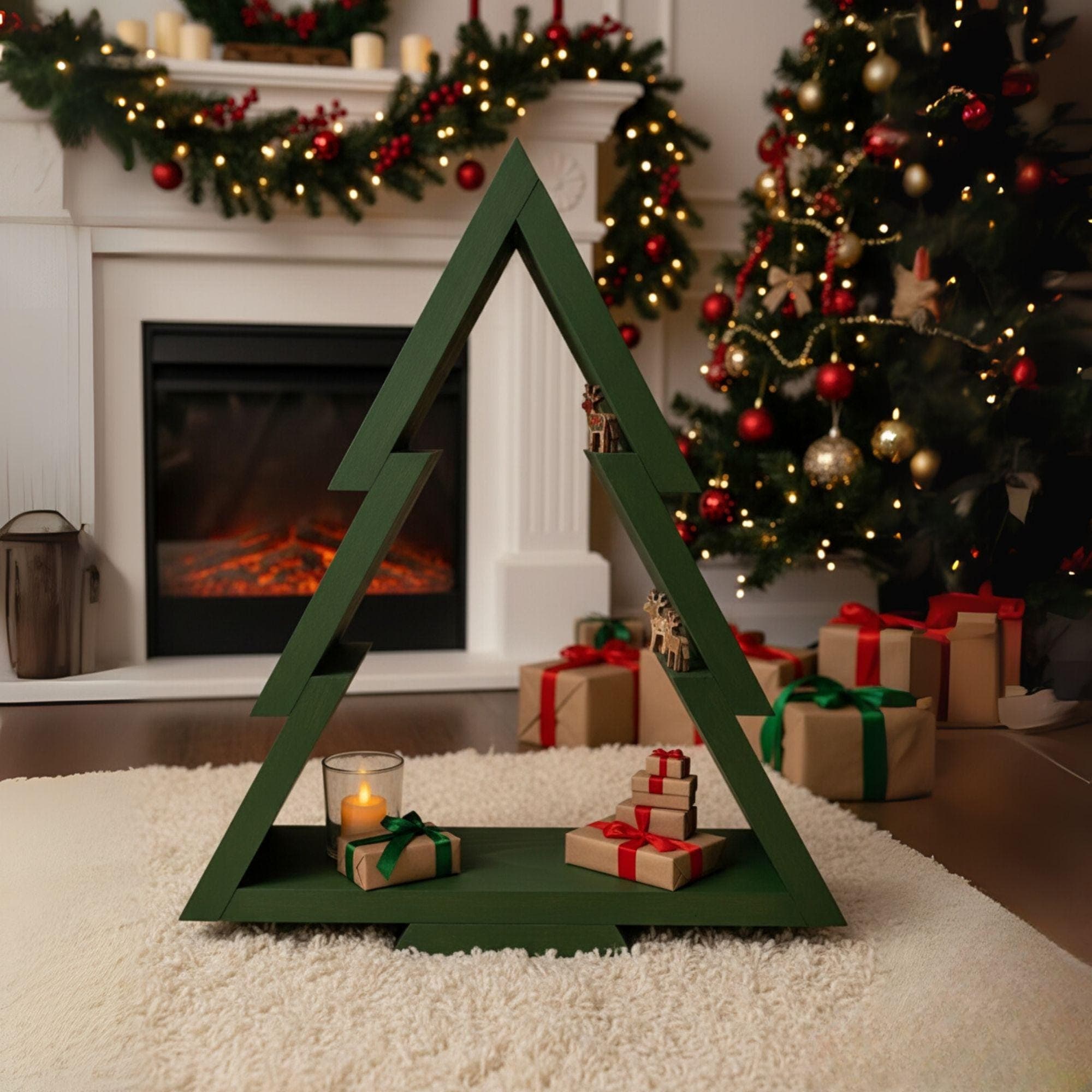 Wooden Christmas Tree Shelf Plans: Easy DIY Build (PDF Pattern) - view 2