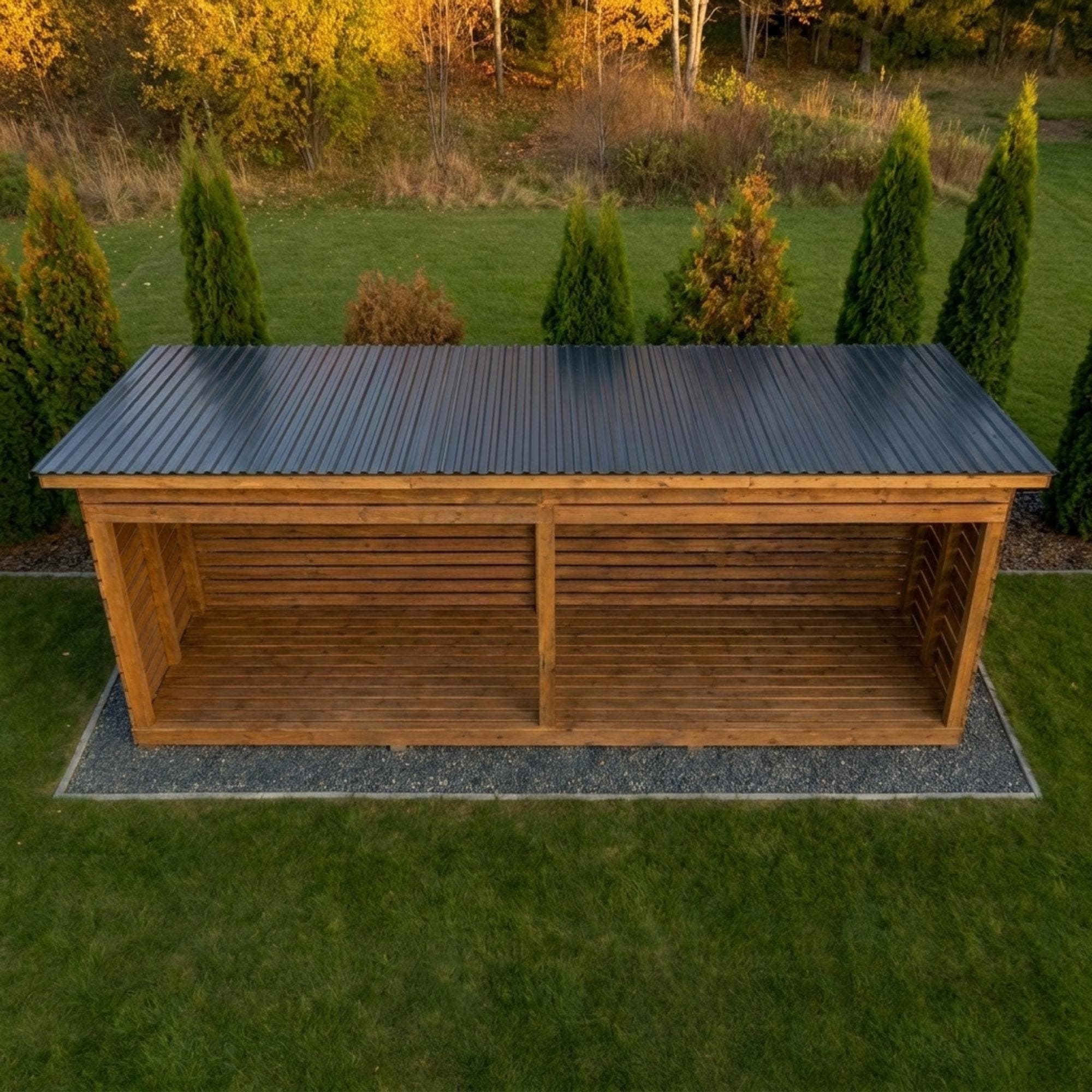 8x16 Firewood Shed DIY Plans PDF | 2 Cord Wood Storage Rack Blueprint | Extra Large Dry Wood Shelter - view 5