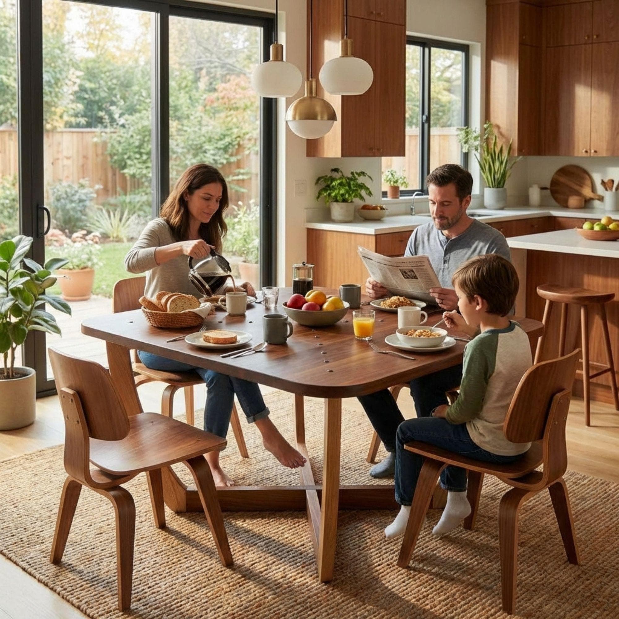 DIY Dining Table Plan | Midcentury Modern Furniture | Outdoor Wood Table PDF | Wooden Dining Table Plan - view 4