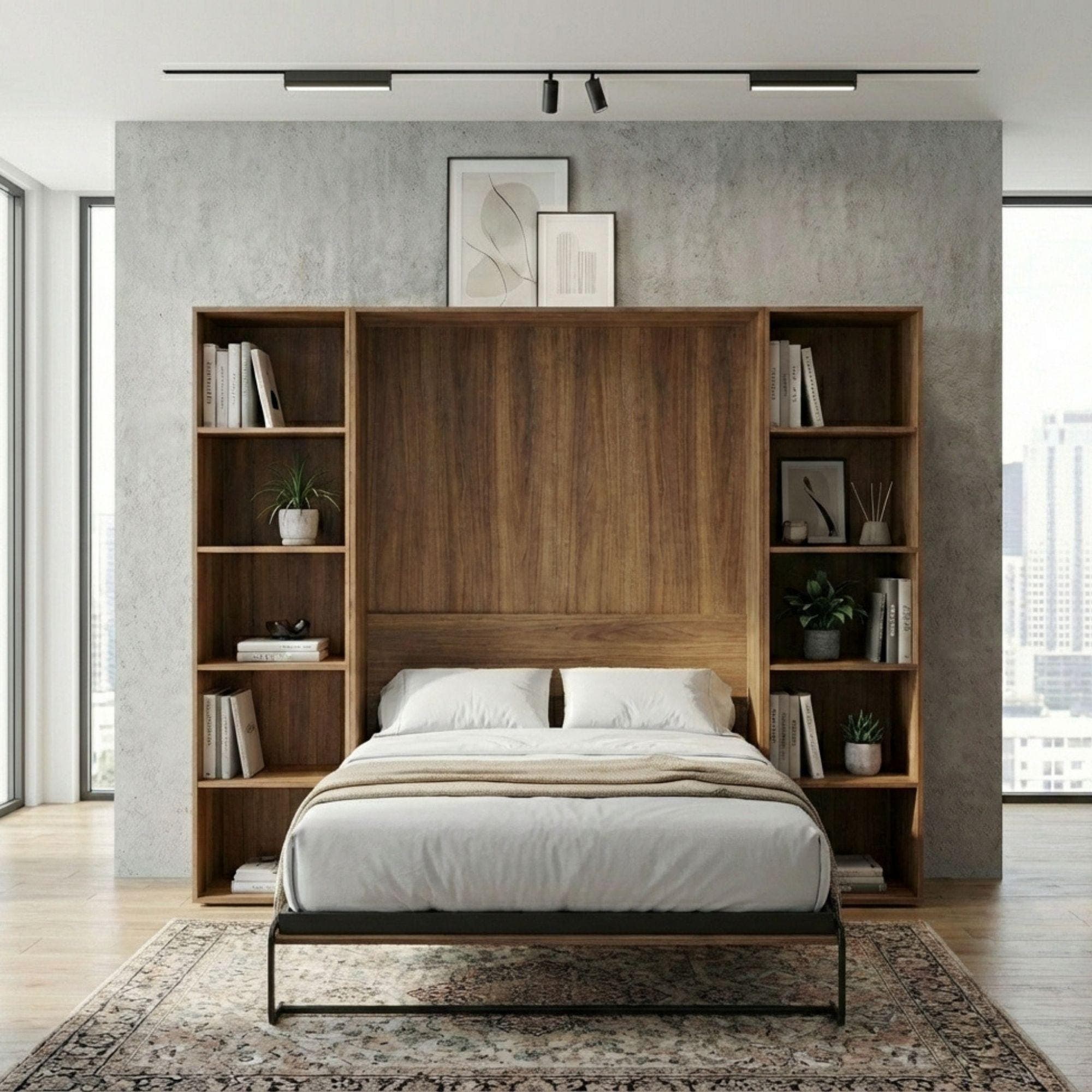 DIY Horizontal Murphy Bed Plans with Desk and Shelves (Digital Download) - view 3