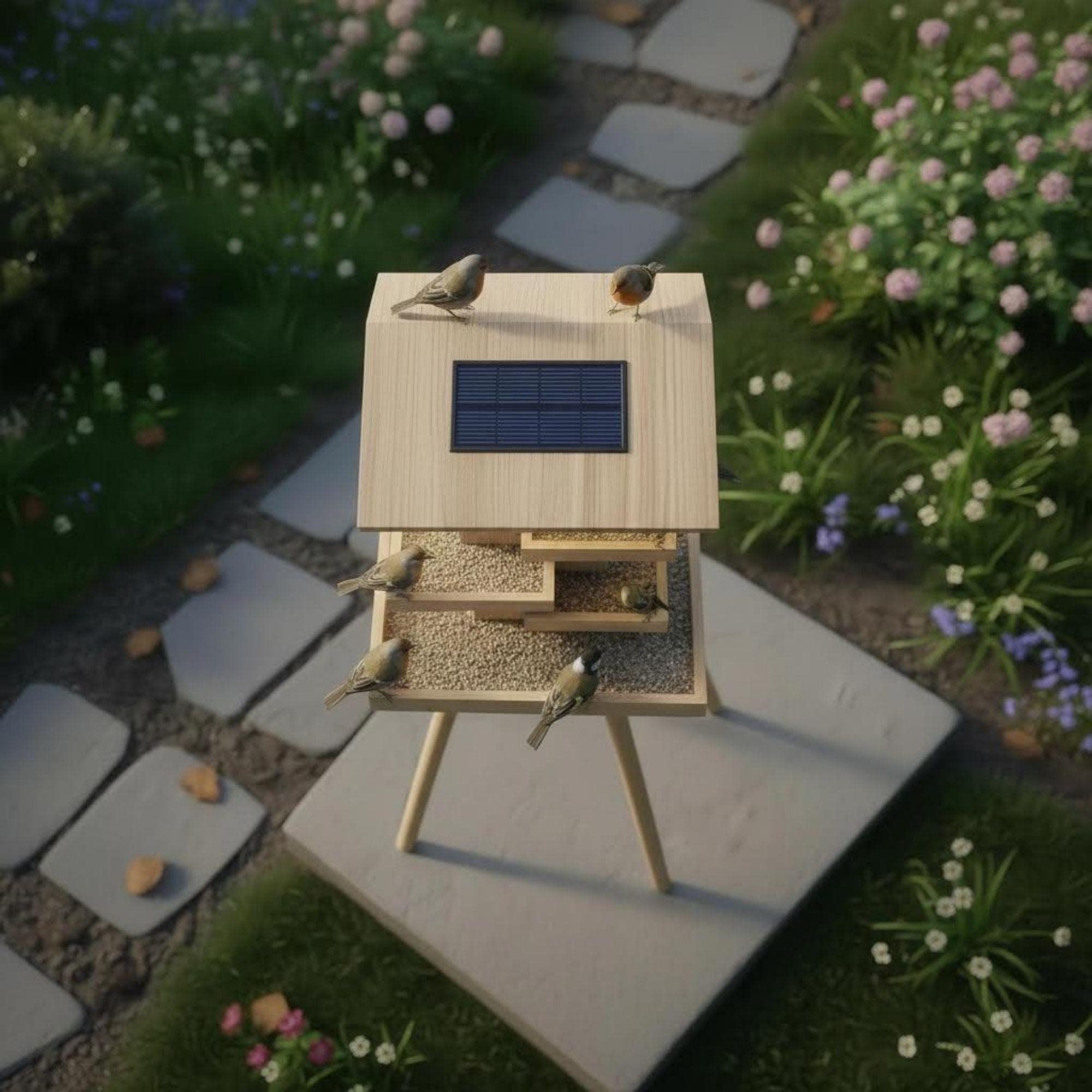 DIY Modern Bird Feeder Station Plans | Standing Tower Feeder Blueprint | Multi-Level Bird Hotel Architecture | Woodworking Project - view 5