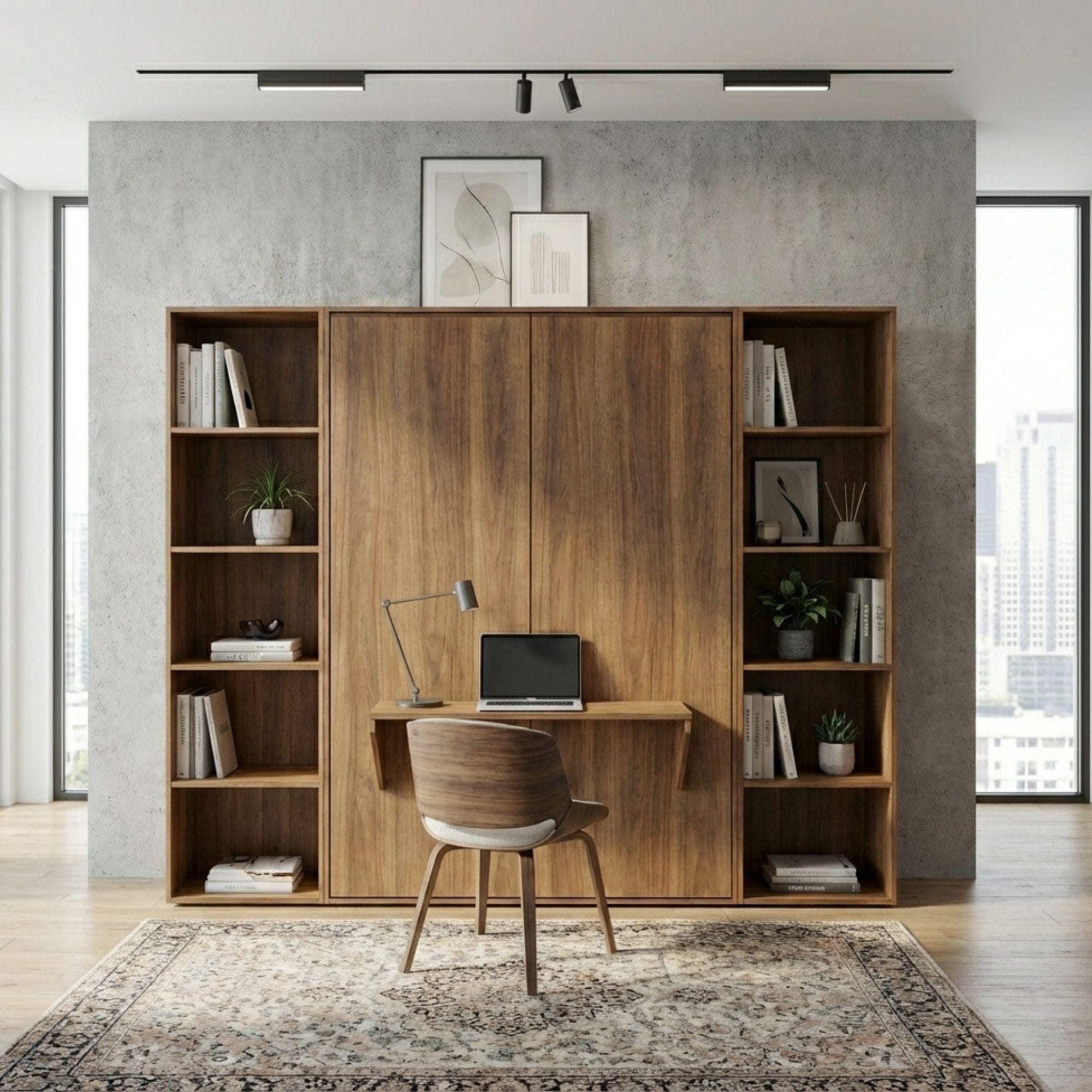 DIY Horizontal Murphy Bed Plans with Desk and Shelves (Digital Download) - view 5