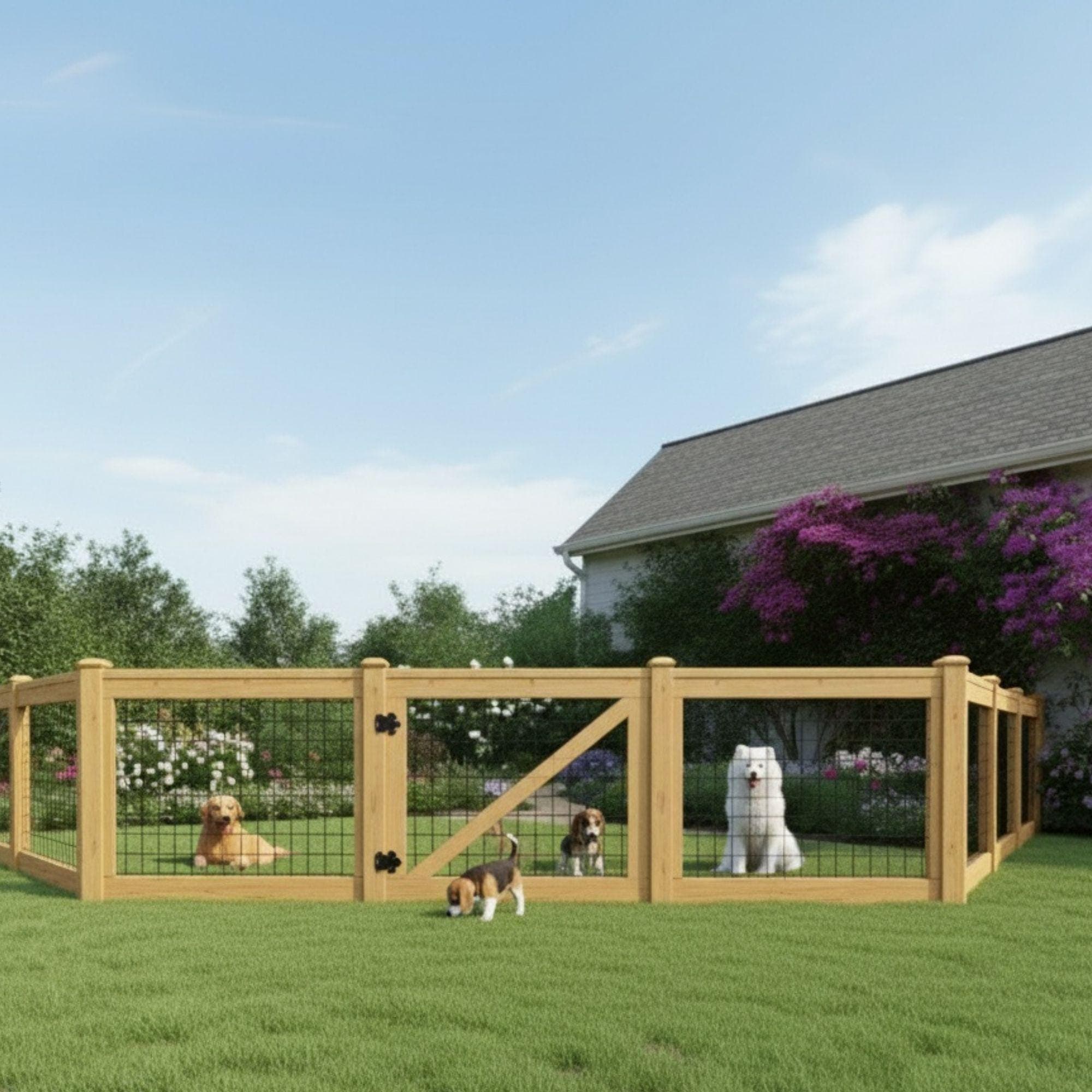 DIY Modern Wood & Metal Garden Fence Plan (PDF Download) - view 2