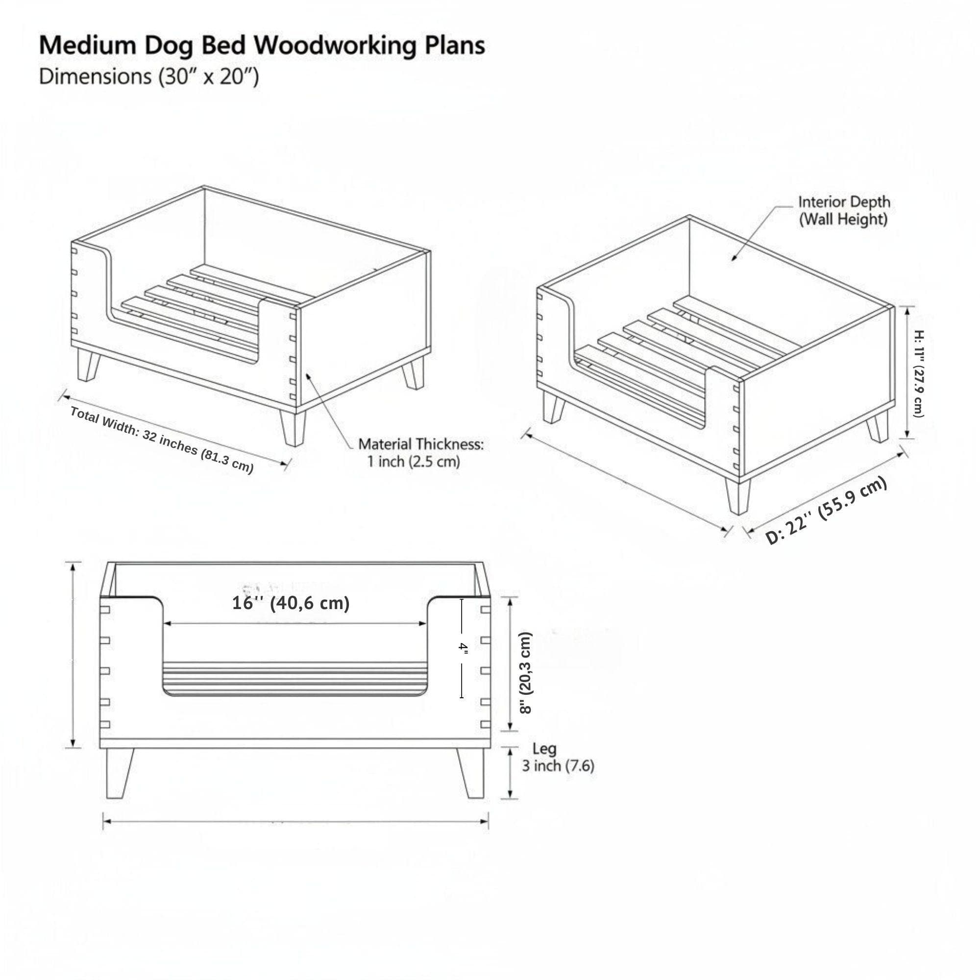 Wood Pet Bed | DIY Dog Bed With Legs Plan | DIY Raised Dog Bed Furniture | Build a Custom Wooden Pet Bed | Elevated Dog Bed for Large Dogs - view 9