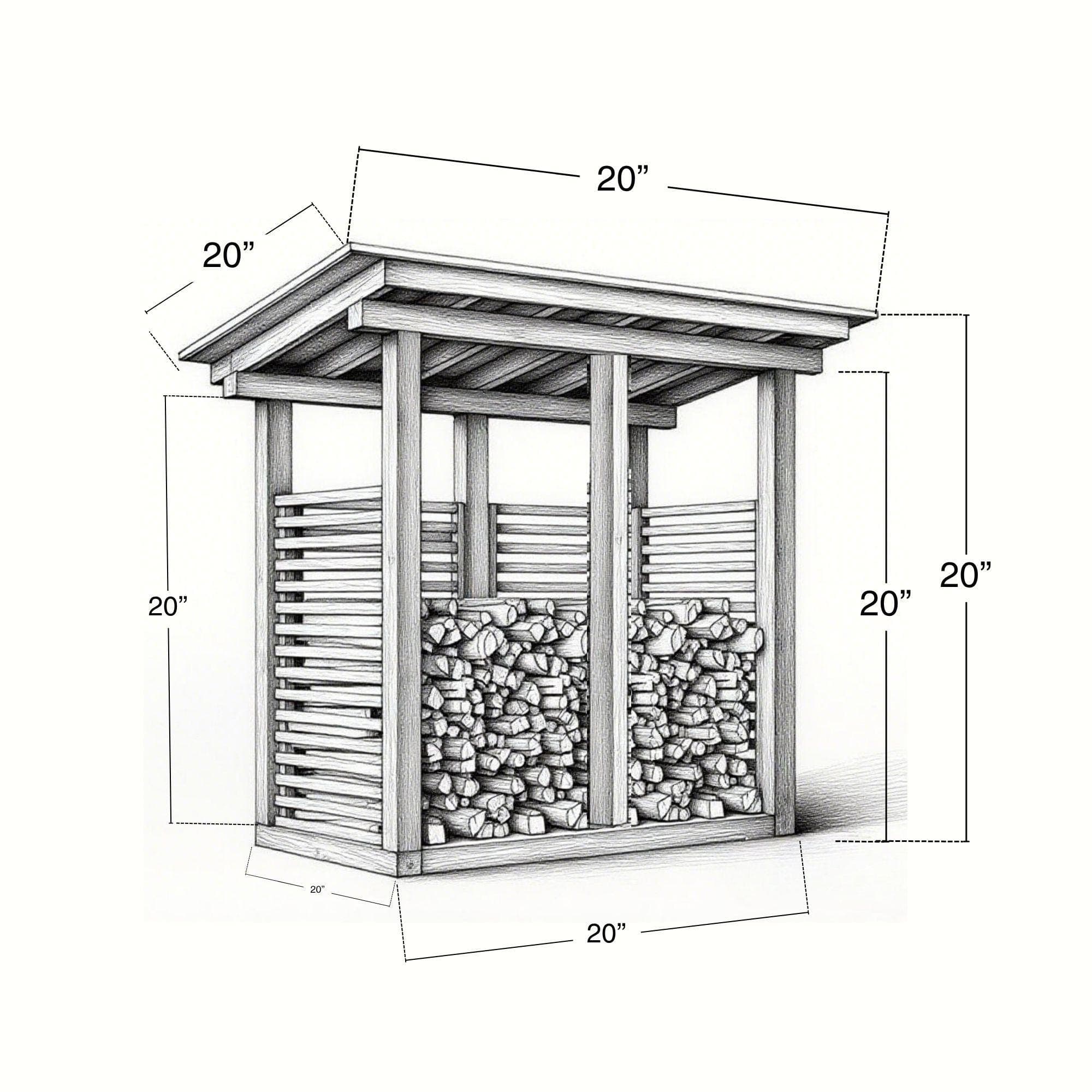 DIY Firewood Shed Plans | 2 Cord Capacity with Tool Storage (PDF Download) - view 4