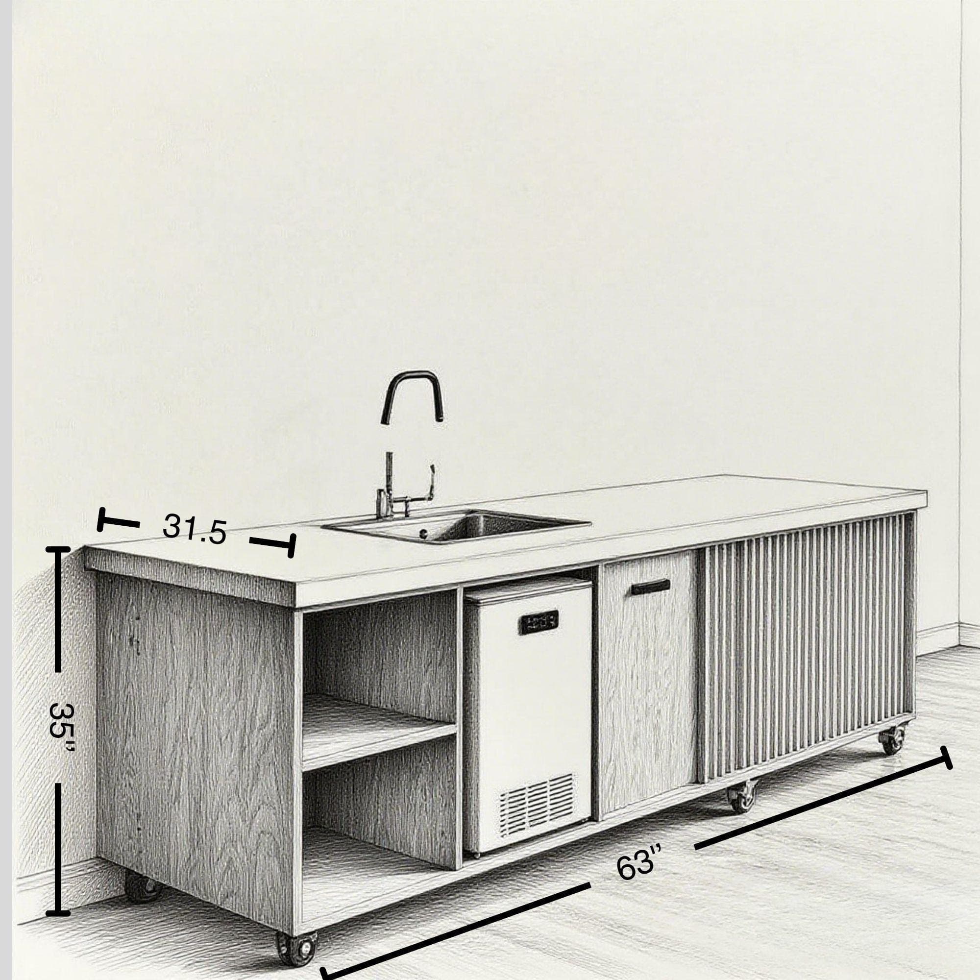 DIY Mobile Coffee Bar Plans with Ice Bin | Home Beverage Station (Digital PDF) - view 7