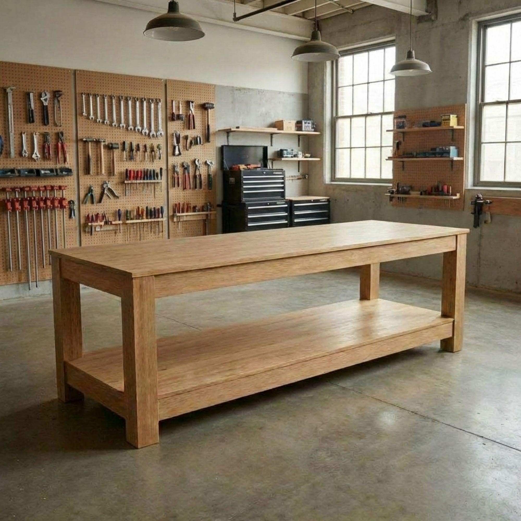DIY Farmhouse Bench Plans | Entryway Shoe Storage Blueprint (PDF Download) - view 7