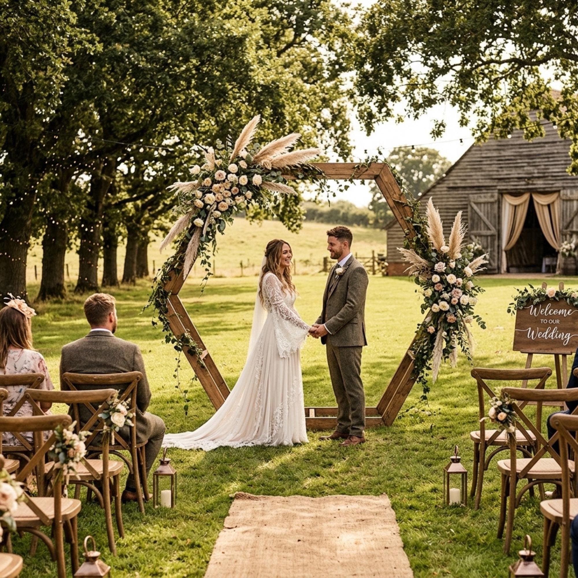 DIY Hexagon Wedding Arch Plans PDF | Portable Geometric Arbor Blueprint | Wooden Hexagonal Backdrop | Boho Ceremony Alter Woodworking - view 4