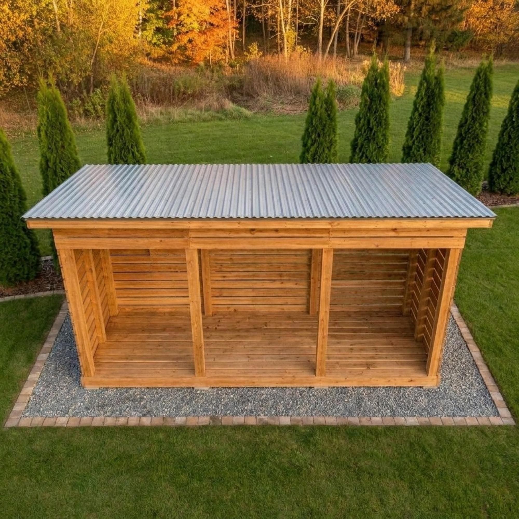 6x12 Firewood Shed DIY Plans PDF | 3 Cord Wood Storage Rack Blueprint | Large Dry Wood Shelter - view 4