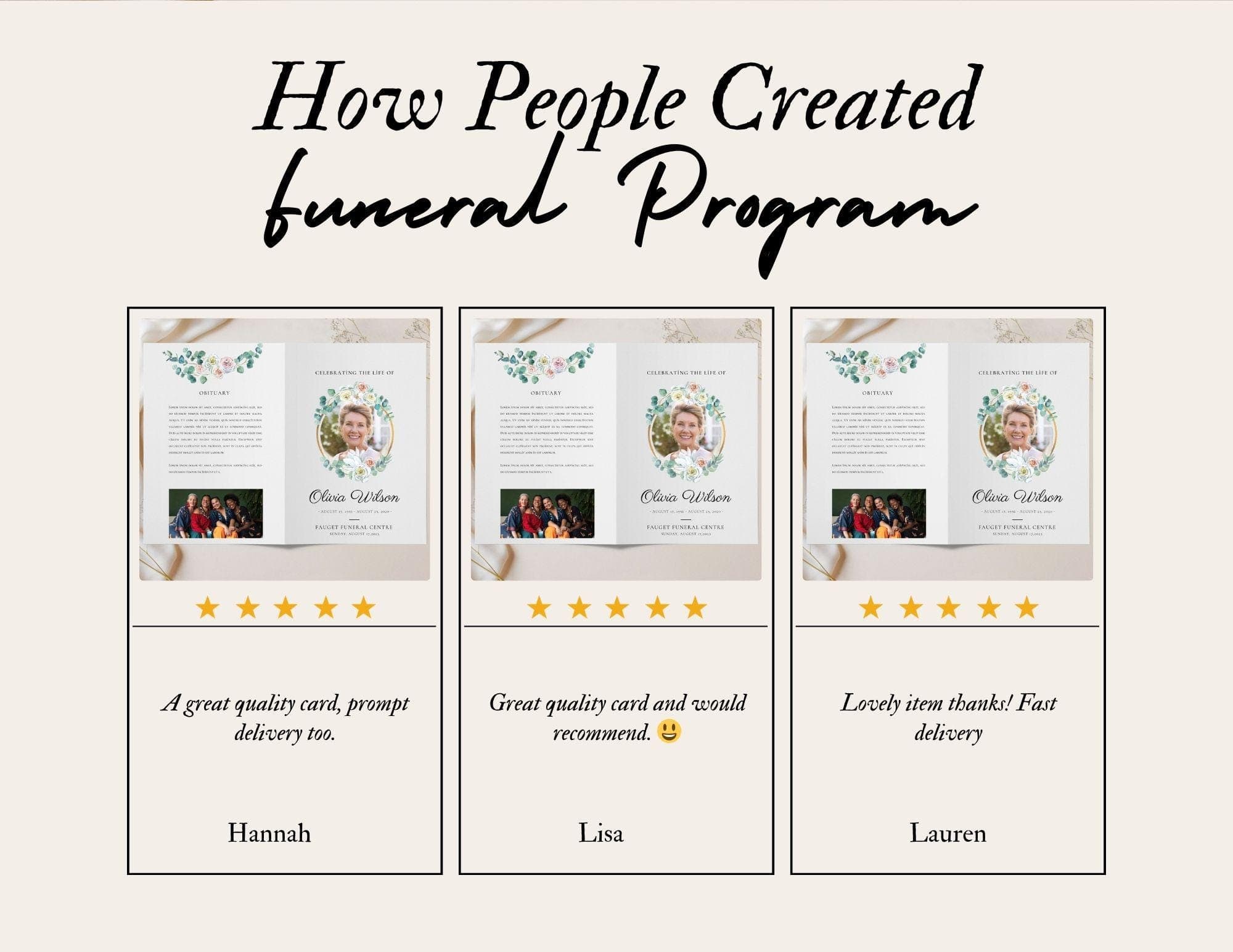 Eucalyptus Funeral Program Template | Celebration of Life (Instant Download) - view 9