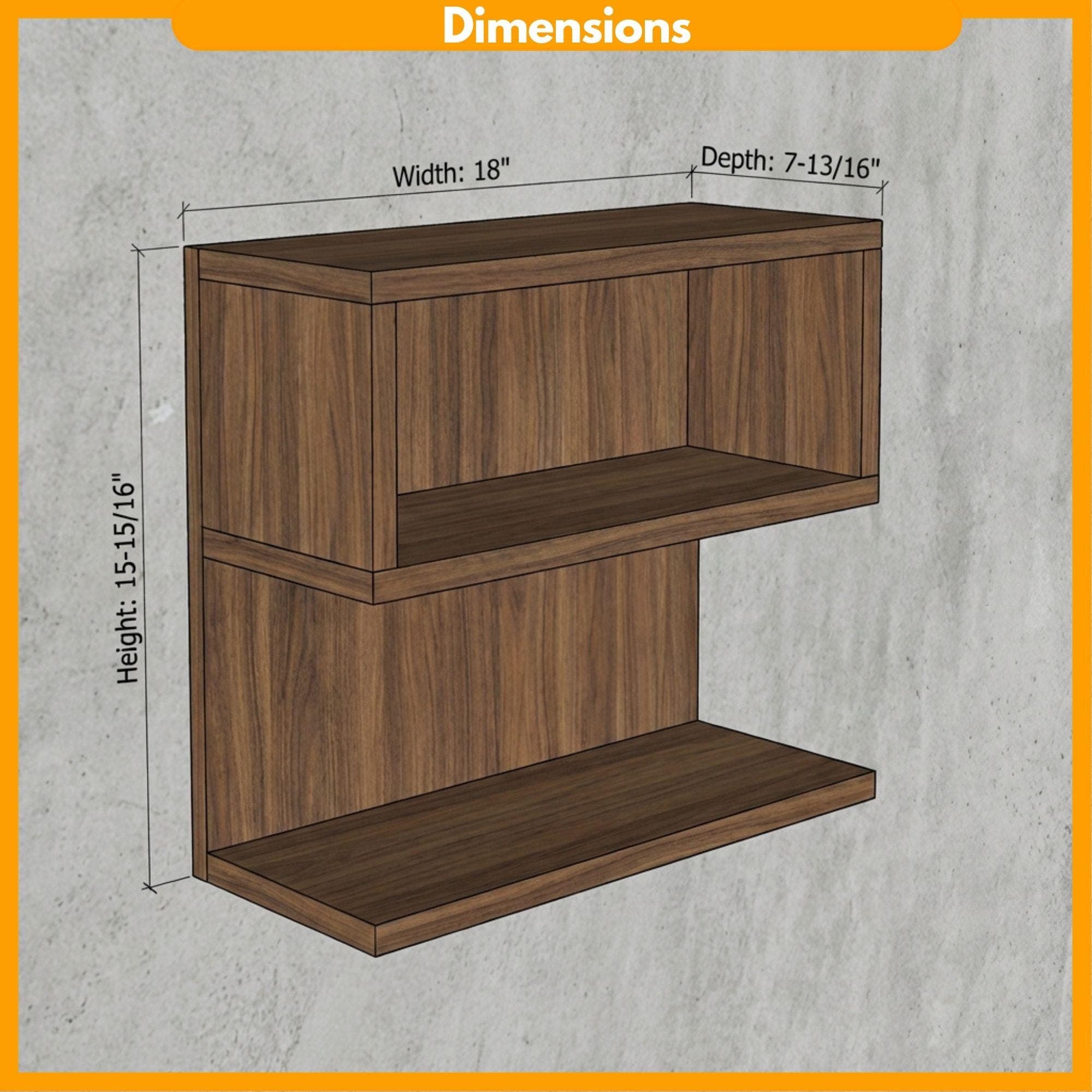 Modern S-Shaped Floating Shelf Plans, Woodworking Blueprints (Digital Download) - view 2