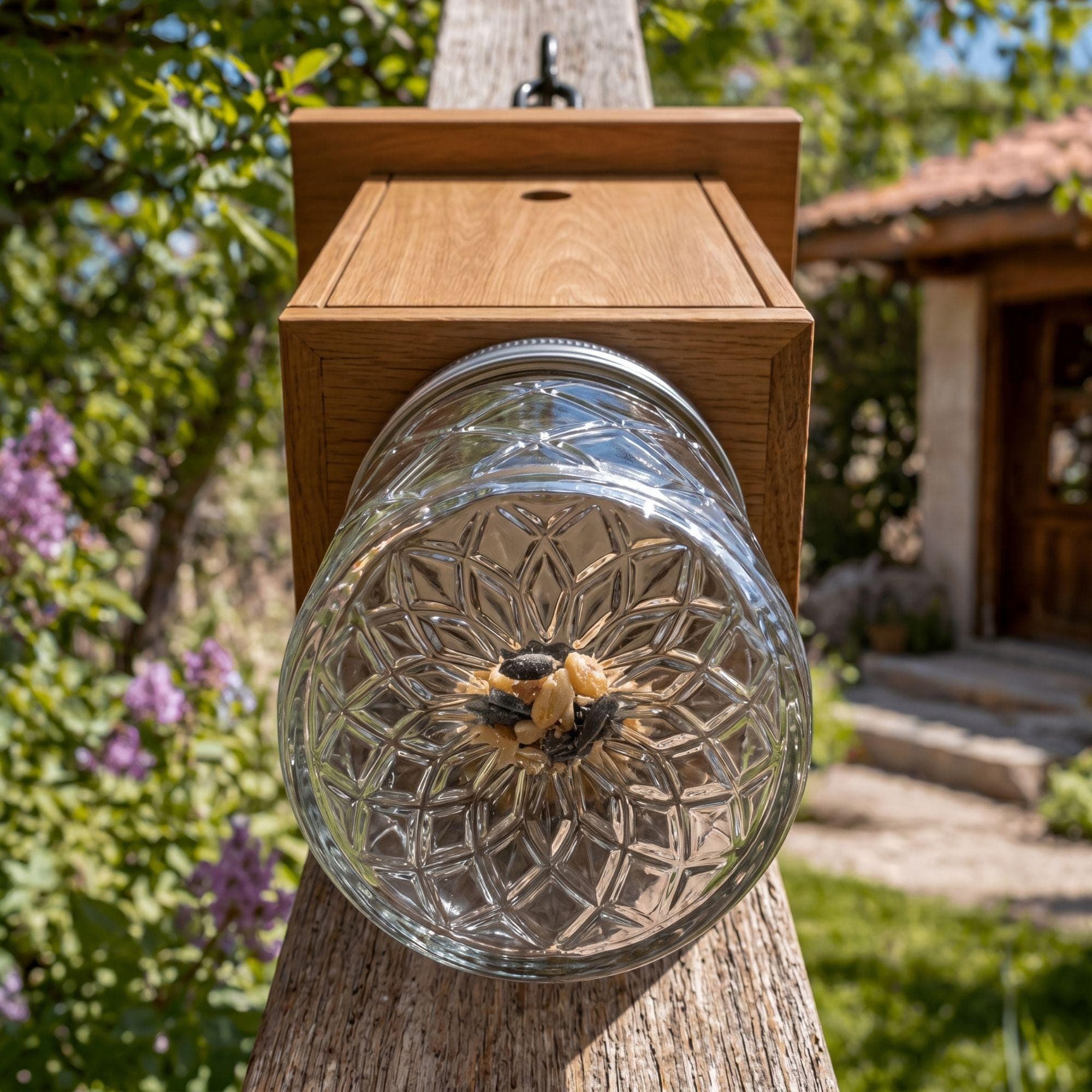 DIY Carpenter Bee Trap Plans PDF | Flat Roof Wood Bee | Mason Jar Insect Trap | Wooden Bumble Bee Trap for Outside - view 6