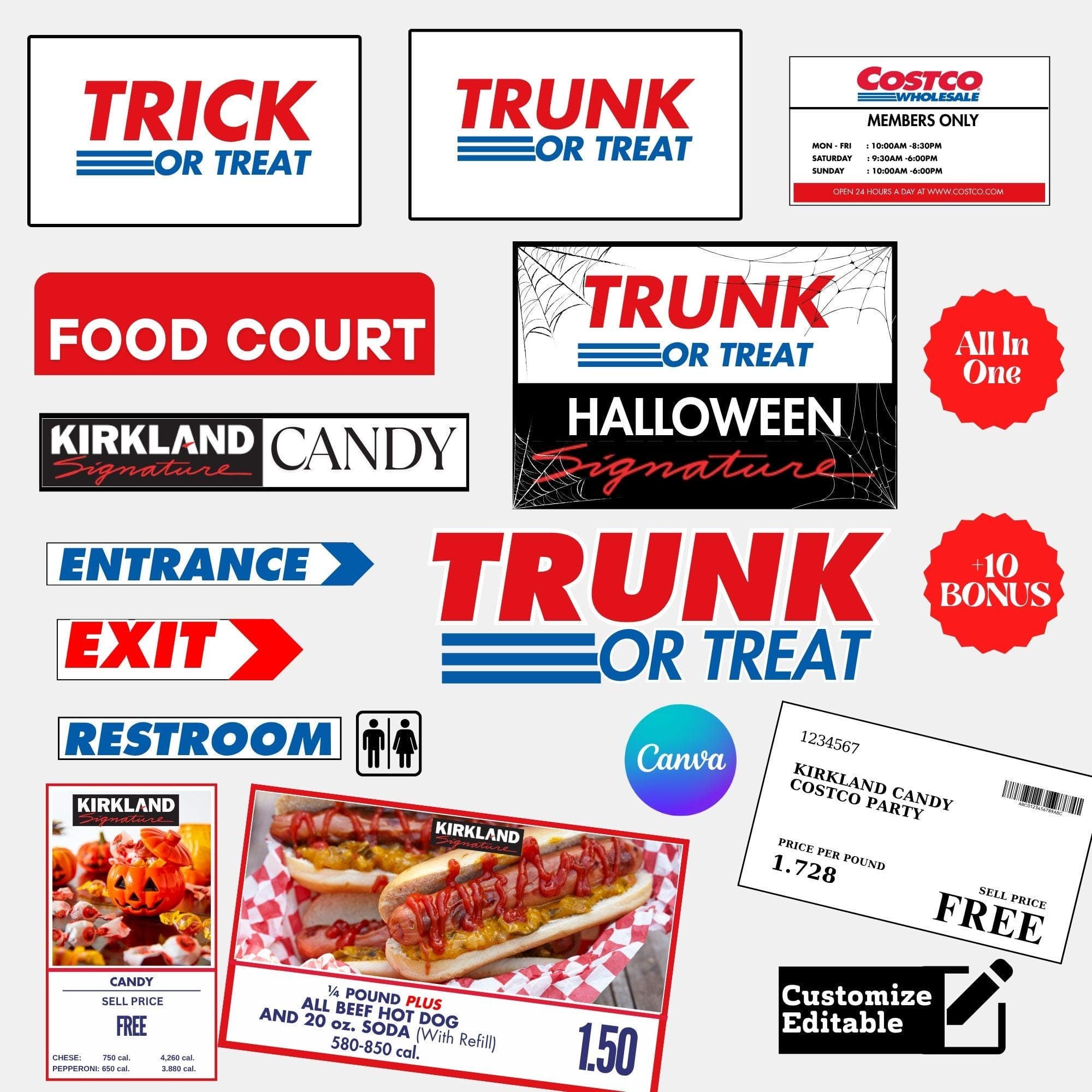 Costco Trunk or Treat Printables | Halloween Car Decor (Digital Download) - view 2