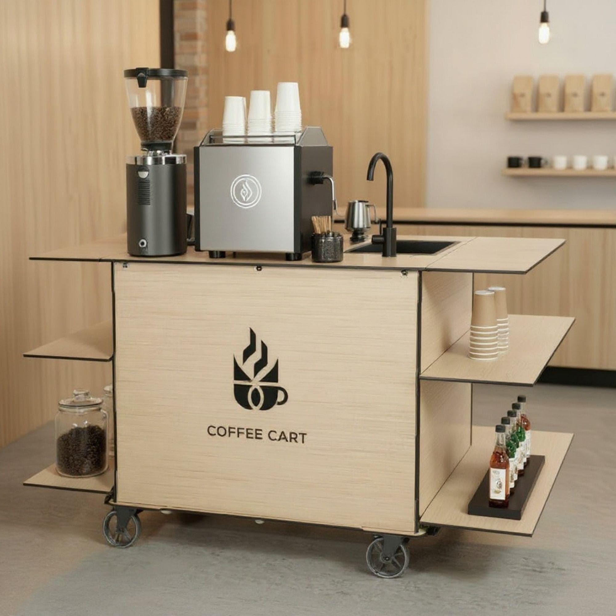DIY Coffee Bar Cart | Custom Food Cart Plan PDF | Wedding Cart | Collapsible Beverage Cart | Vendor Cart | Foldable Bar Cart Business - view 2