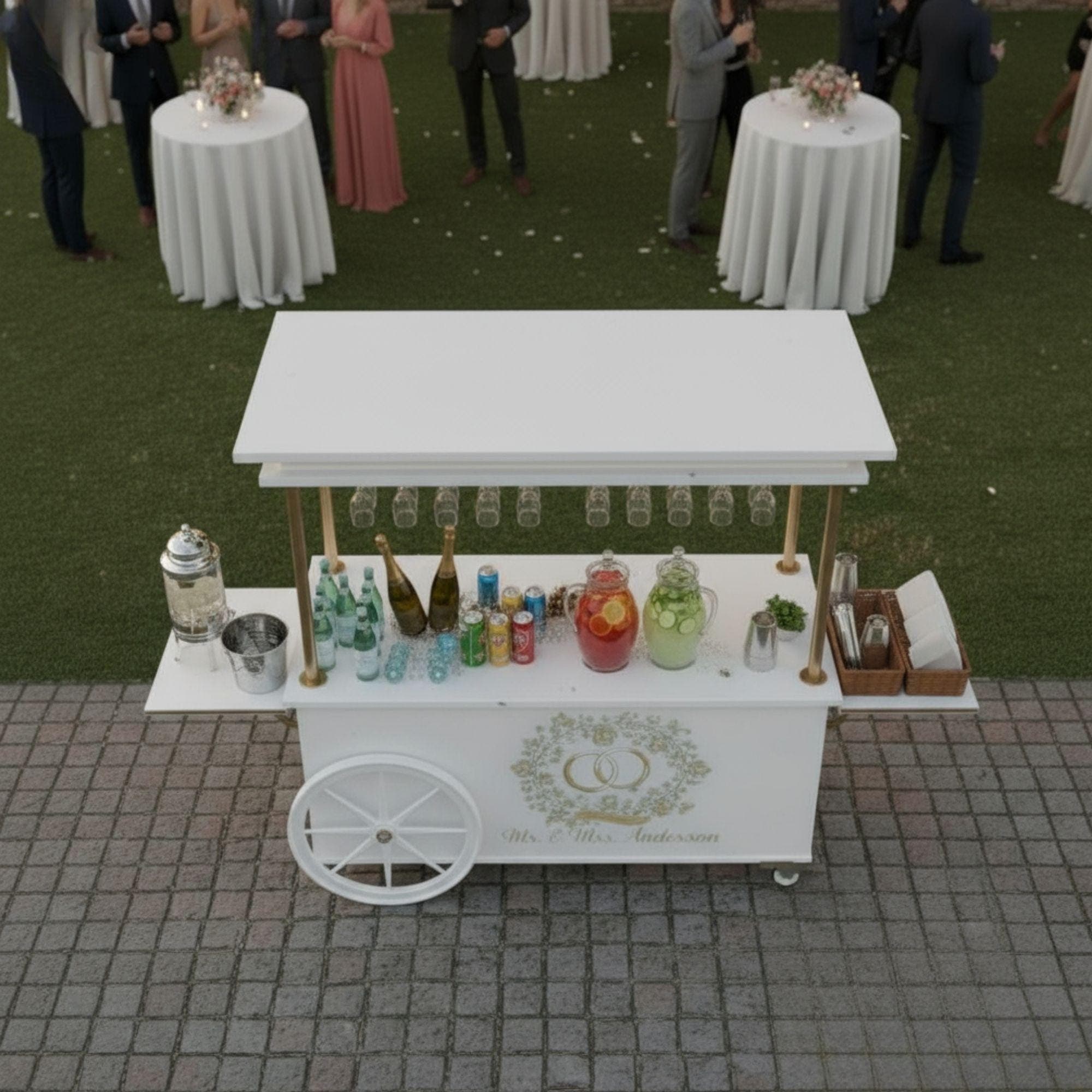 Champagne Cart DIY Plans | Mobile Bar with Storage Cabinets & Sink | Wedding Event Cart | Wooden Prosecco Bar Blueprint | Digital PDF - view 3