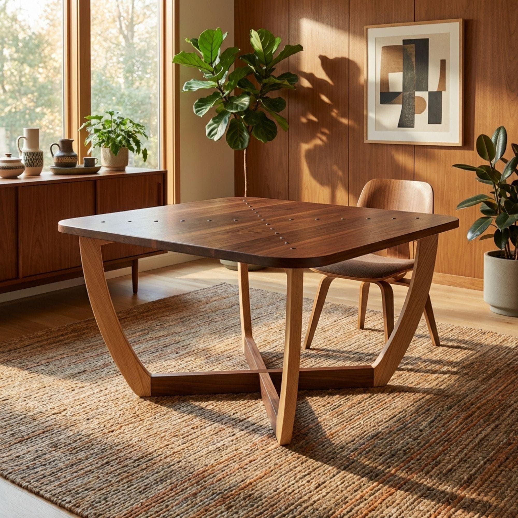 DIY Dining Table Plan | Midcentury Modern Furniture | Outdoor Wood Table PDF | Wooden Dining Table Plan - view 5